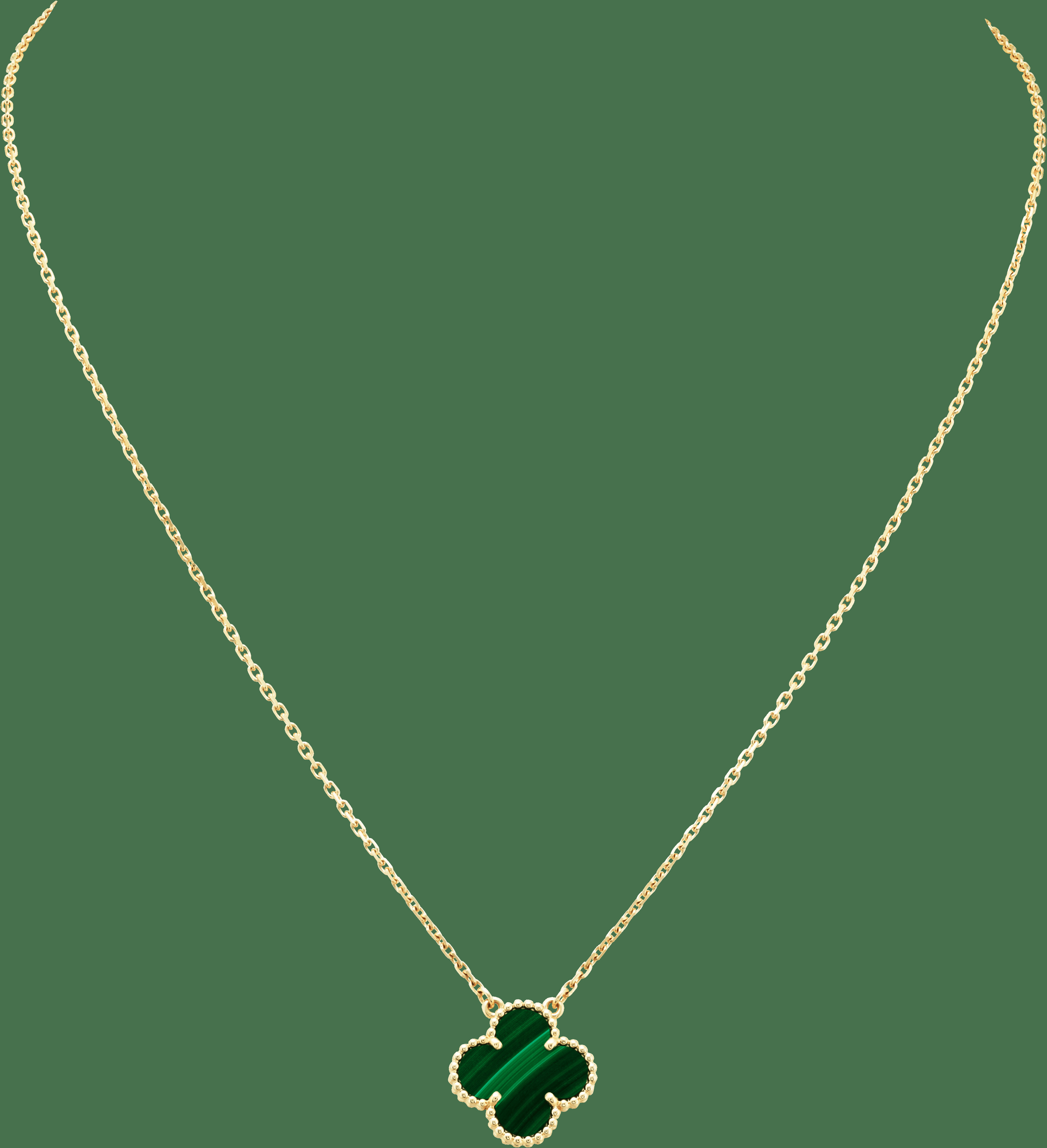 Подвеска Vintage Alhambra, желтое золото, малахит