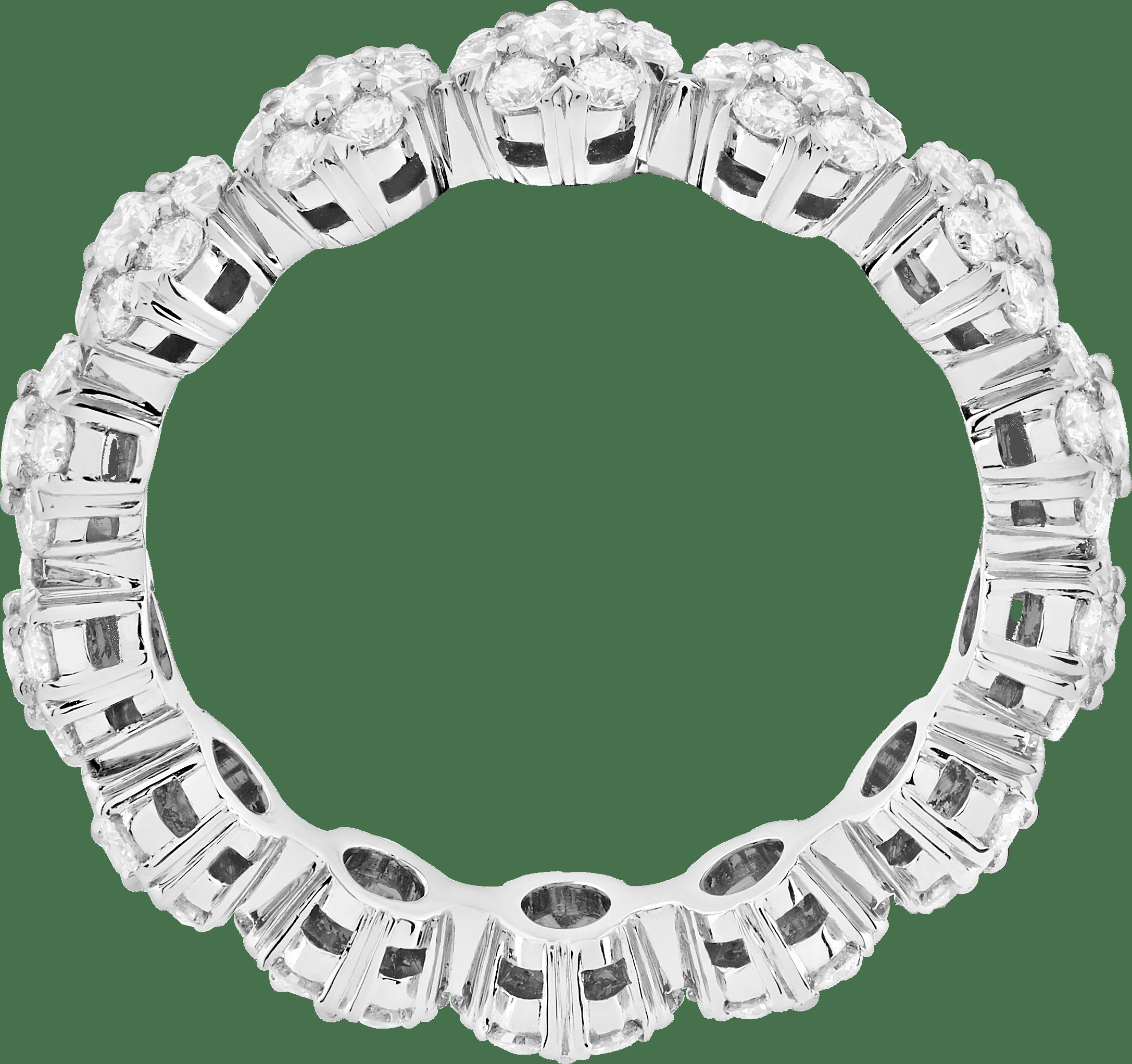 Обручальное кольцо Fleurette, платина, бриллианты круглой огранки