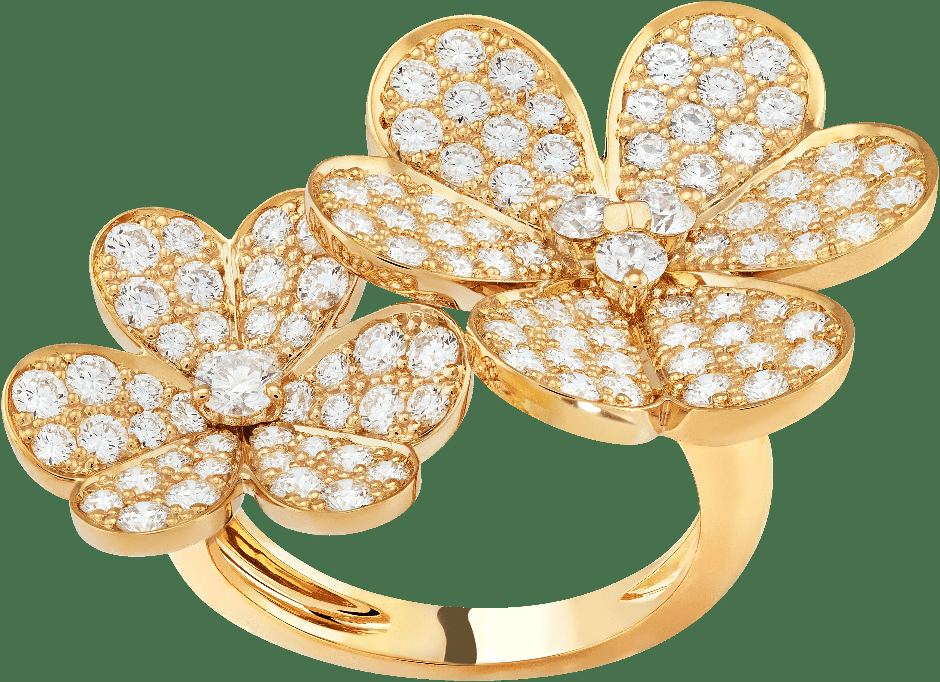 Кольцо на два пальца Frivole, желтое золото, бриллианты