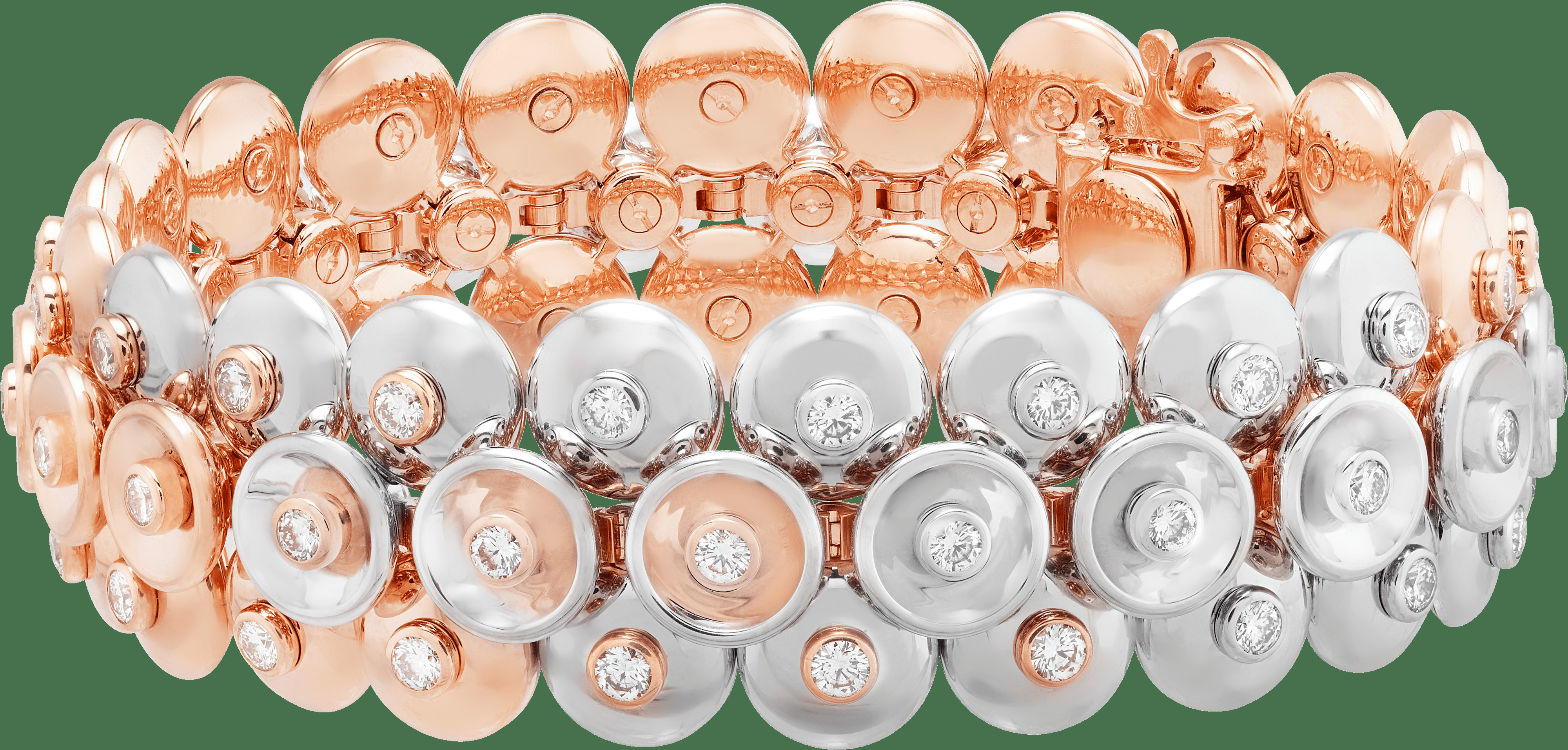 Браслет Bouton d'or, маленькая модель, розовое и белое золото, бриллианты