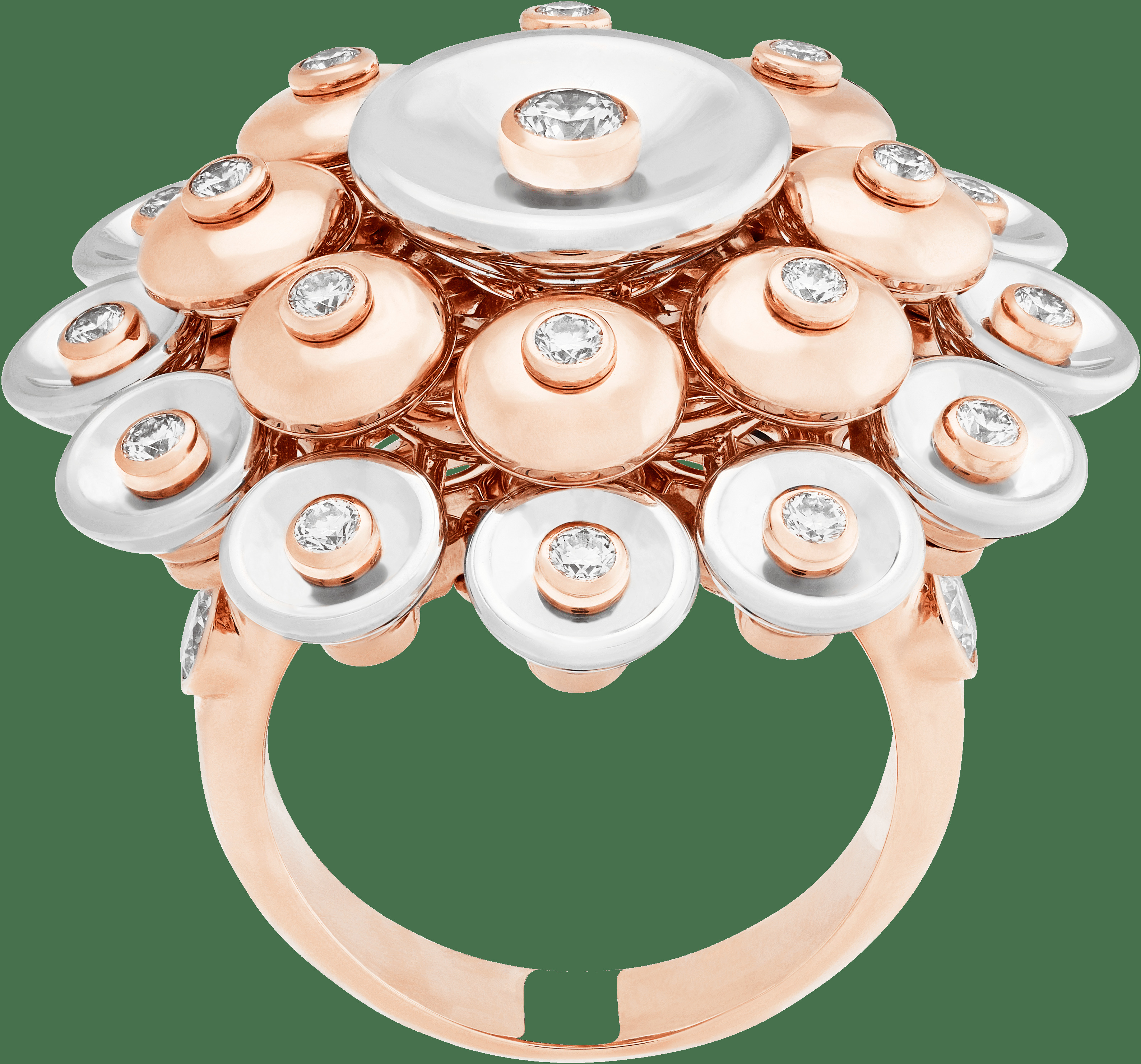 Кольцо Bouton d’or, розовое и белое золото, бриллианты