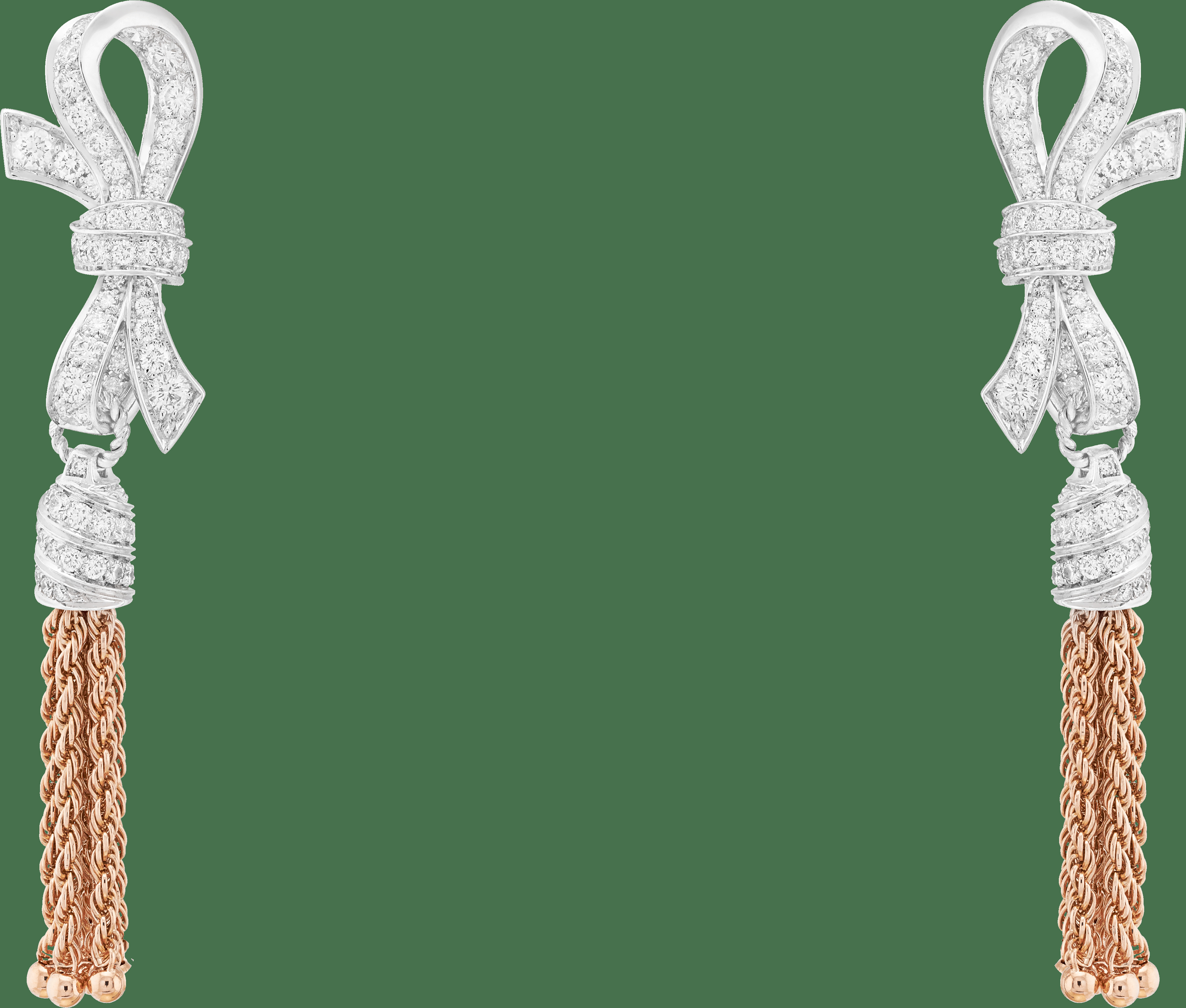 Серьги Cordes, розовое и белое золото, бриллианты.