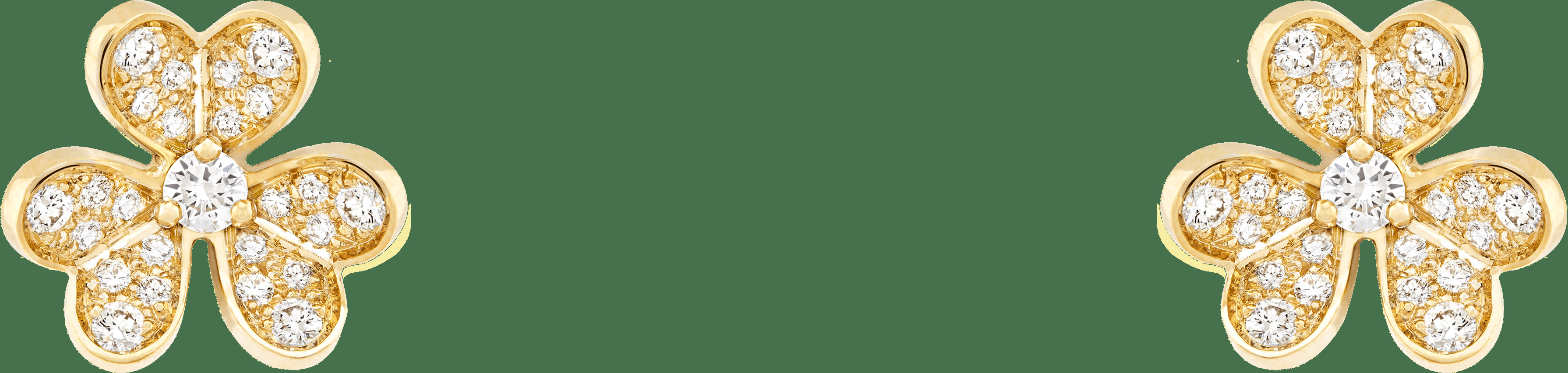 Серьги Frivole, миниатюрная модель, желтое золото, бриллианты