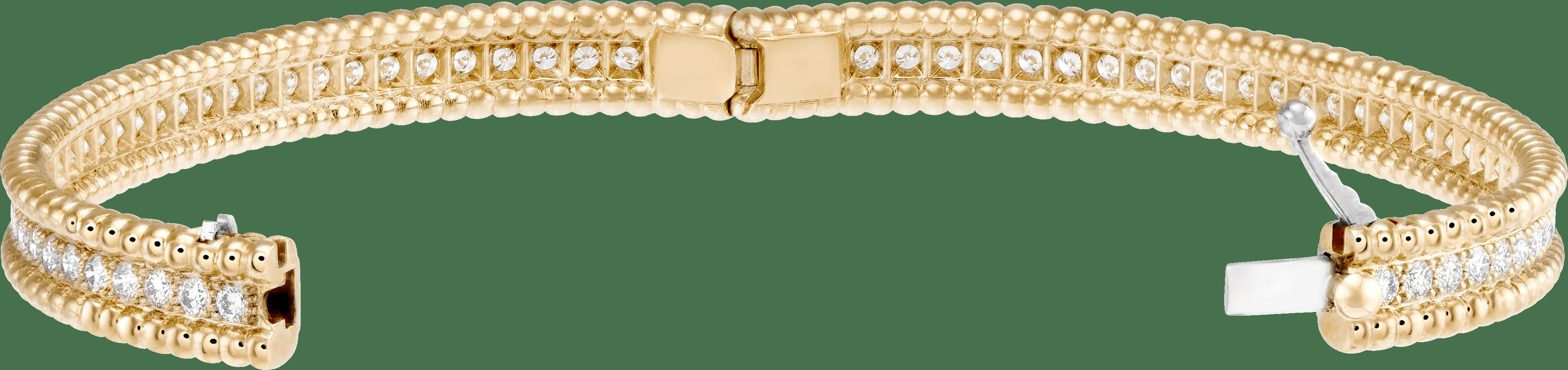 Браслет Perlée diamants бриллиантами, 1 ряд, желтое золото, модель среднего размера.