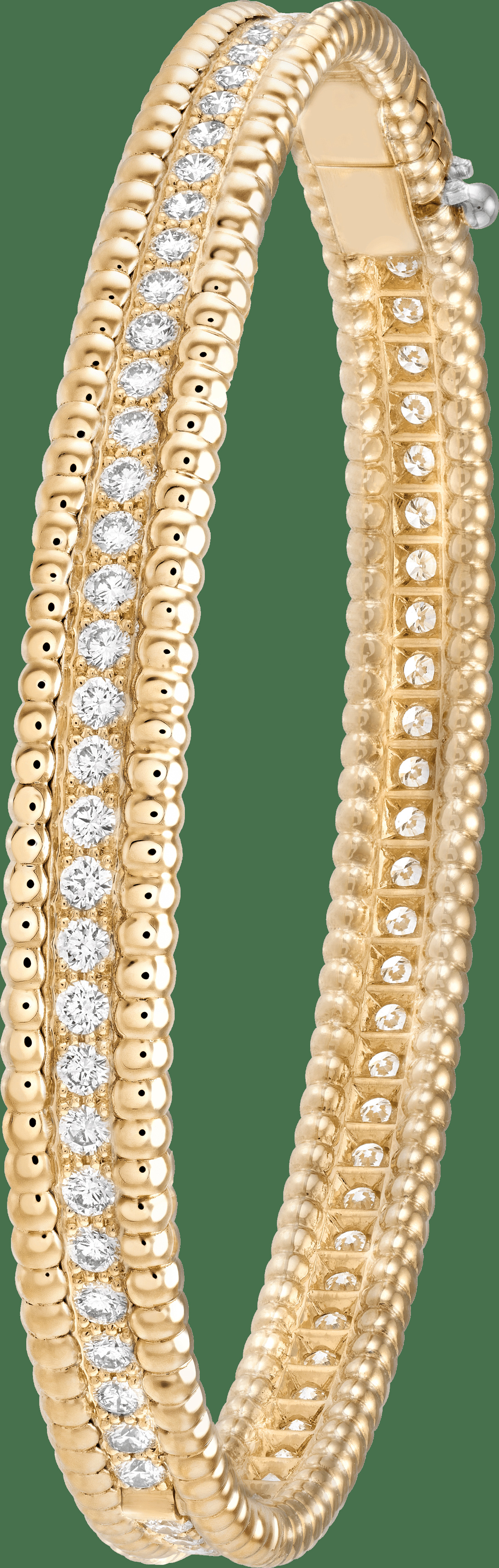 Браслет Perlée diamants бриллиантами, 1 ряд, желтое золото, большая модель.