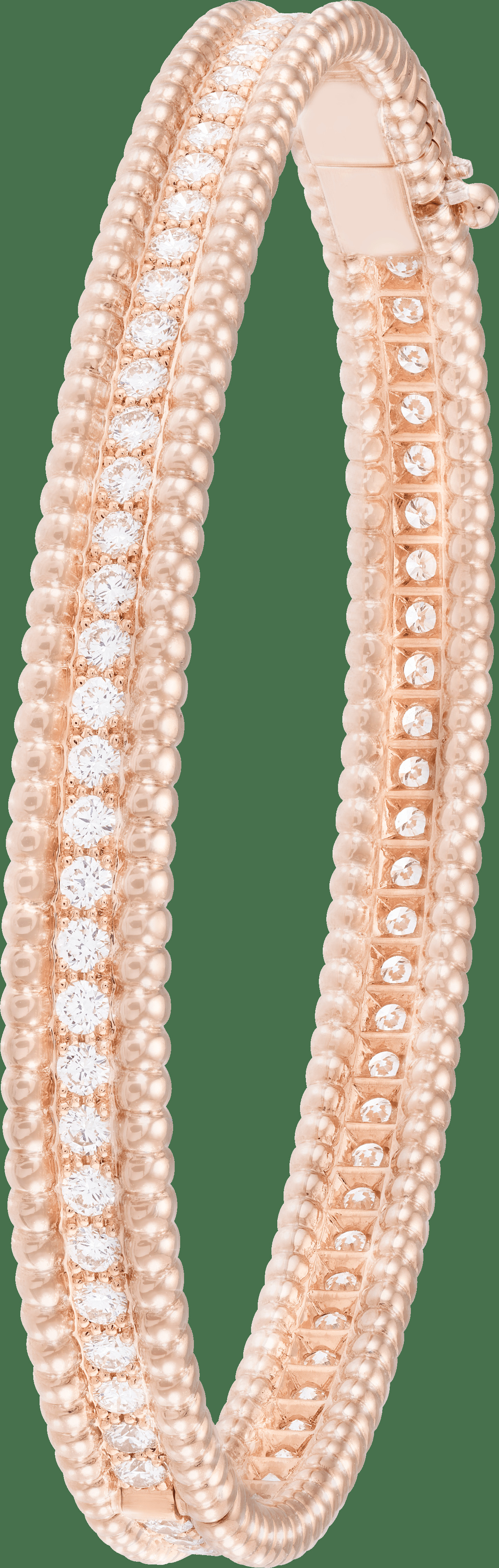 Браслет Perlée diamants бриллиантами, 1 ряд, розовое золото, маленькая модель.