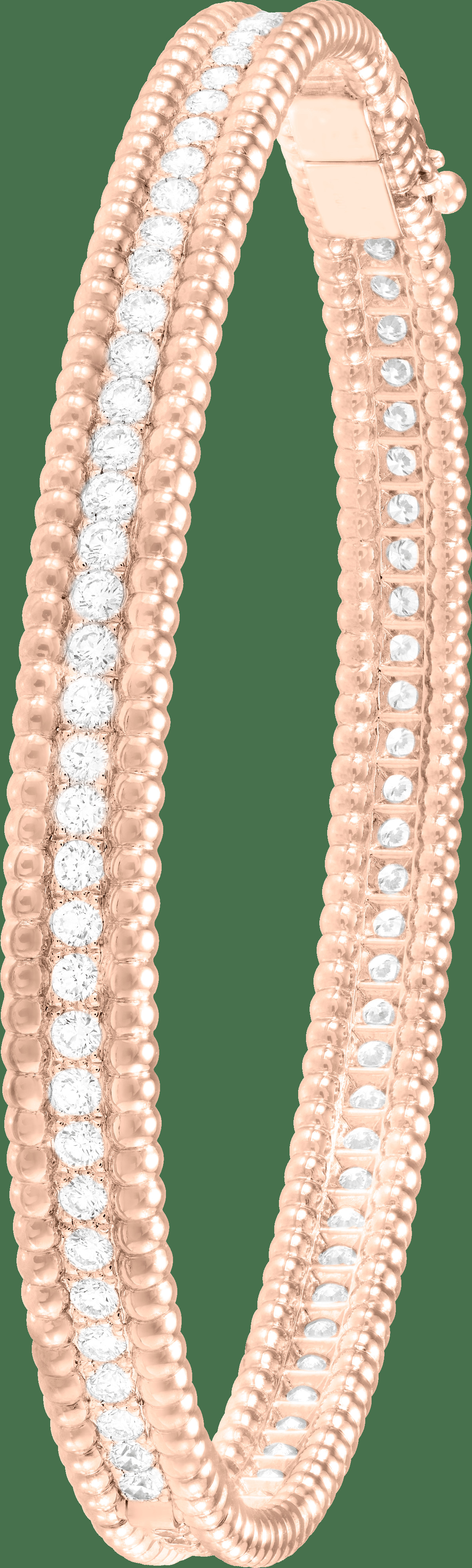 Браслет Perlée diamants бриллиантами, 1 ряд, розовое золото, большая модель.