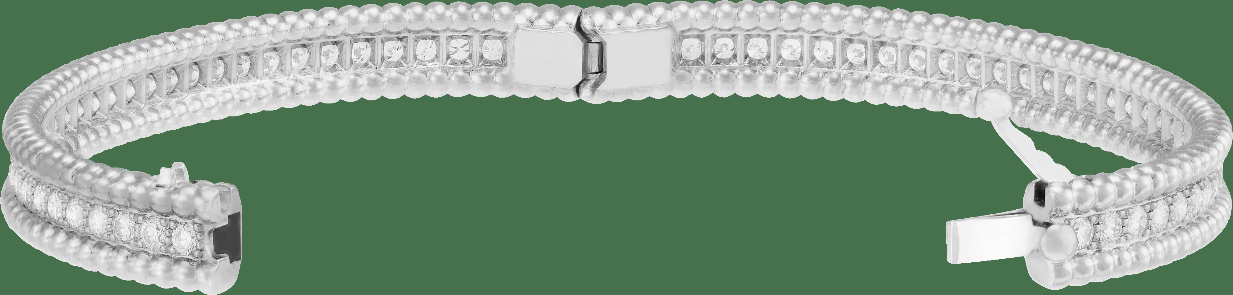 Браслет Perlée diamants бриллиантами, 1 ряд, белое золото, миниатюрная модель.