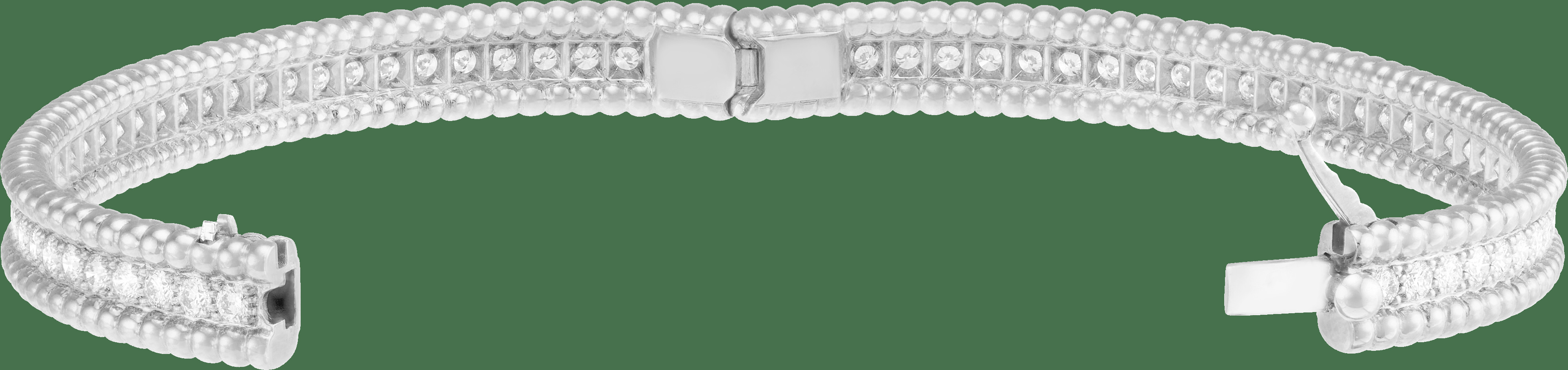 Браслет Perlée diamants бриллиантами, 1 ряд, белое золото, маленькая модель.