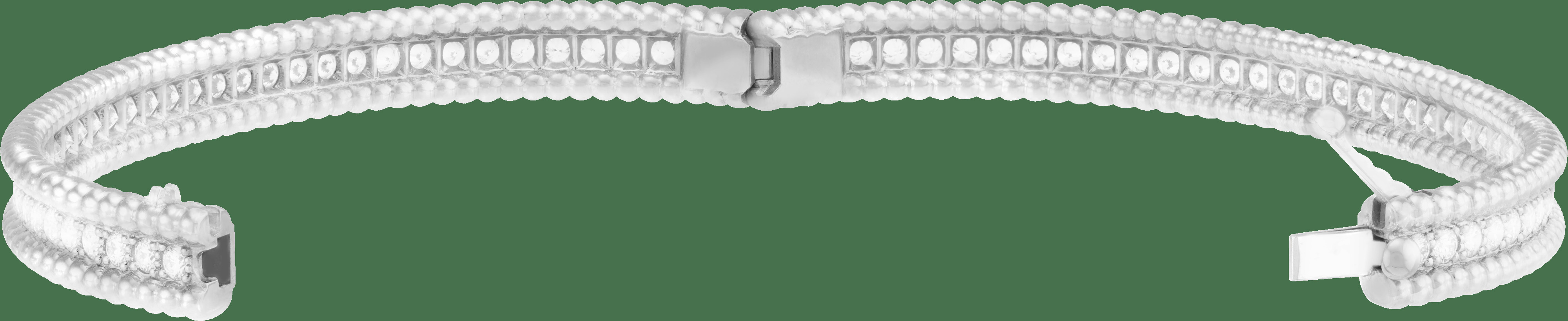 Браслет Perlée diamants бриллиантами, 1 ряд, белое золото, модель среднего размера.