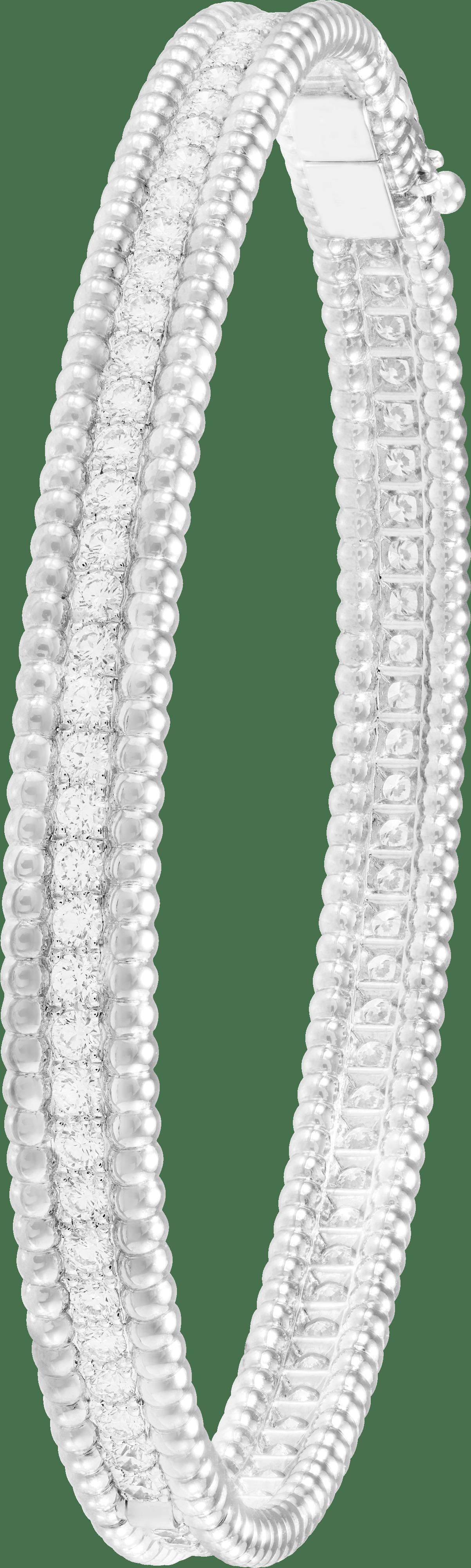 Браслет Perlée diamants бриллиантами, 1 ряд, белое золото, большая модель.