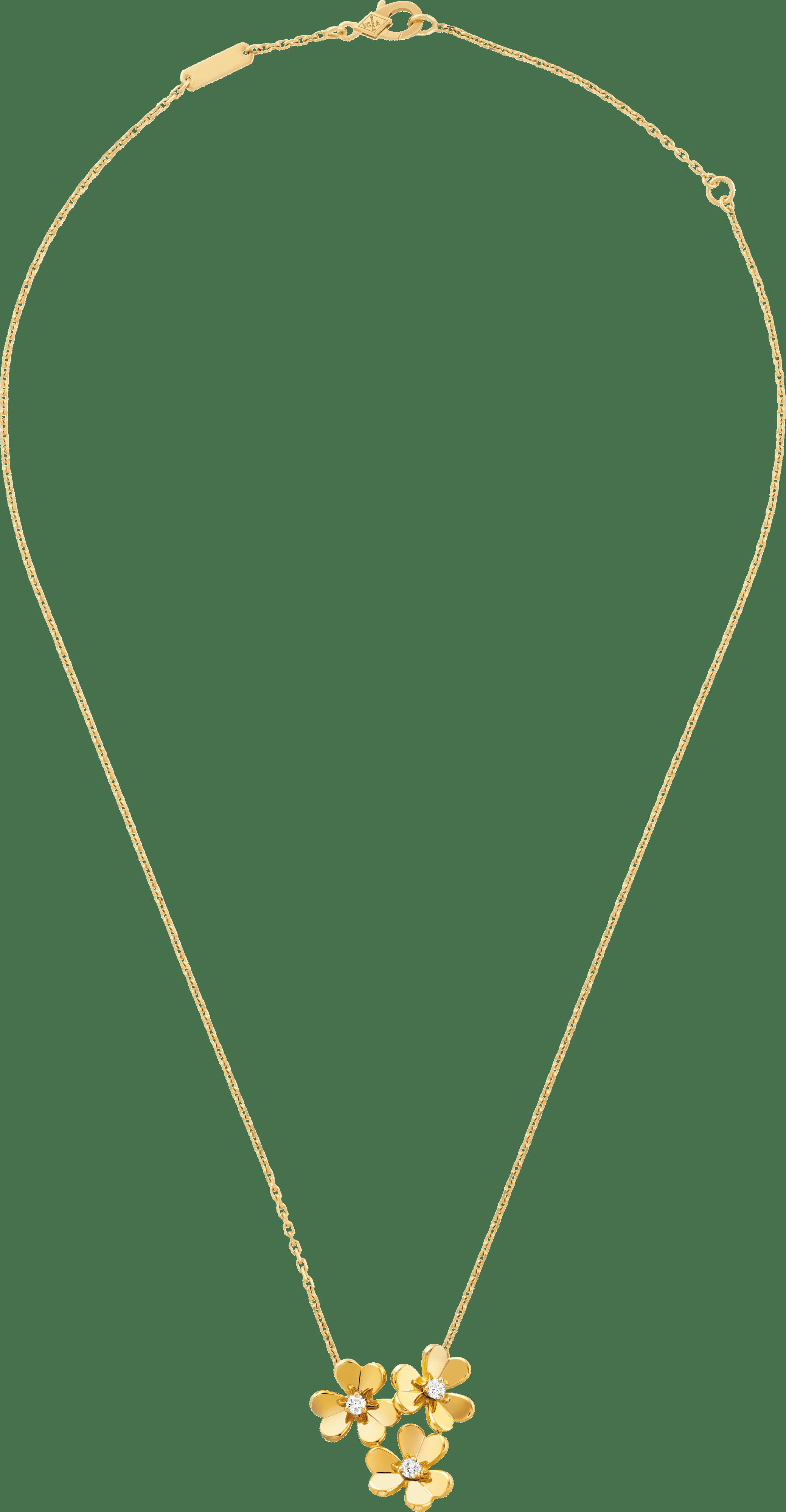 Подвеска Frivole, 3 цветка, миниатюрная модель, желтое золото, бриллианты