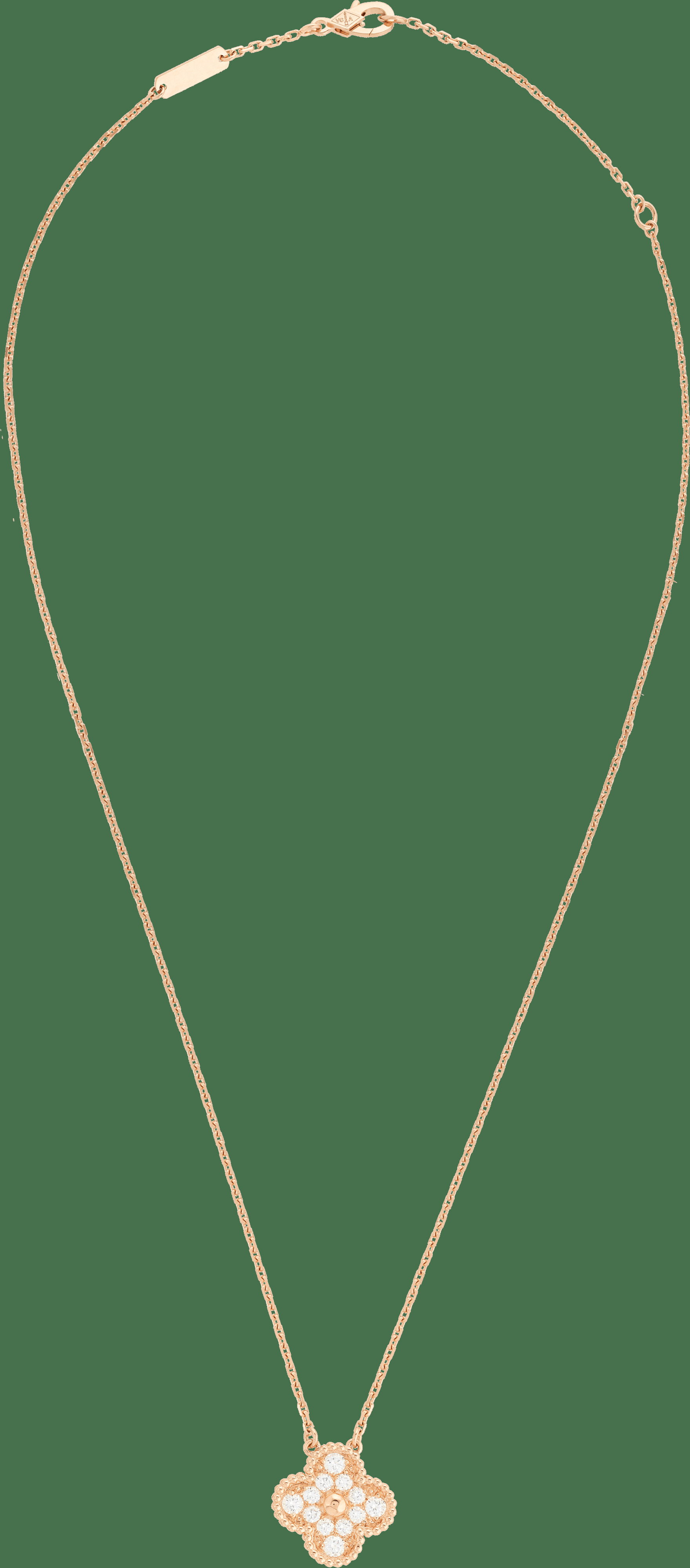 Подвеска Vintage Alhambra, розовое золото, бриллианты.