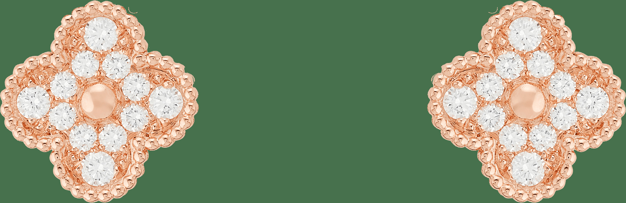 Серьги Vintage Alhambra, розовое золото, бриллианты.
