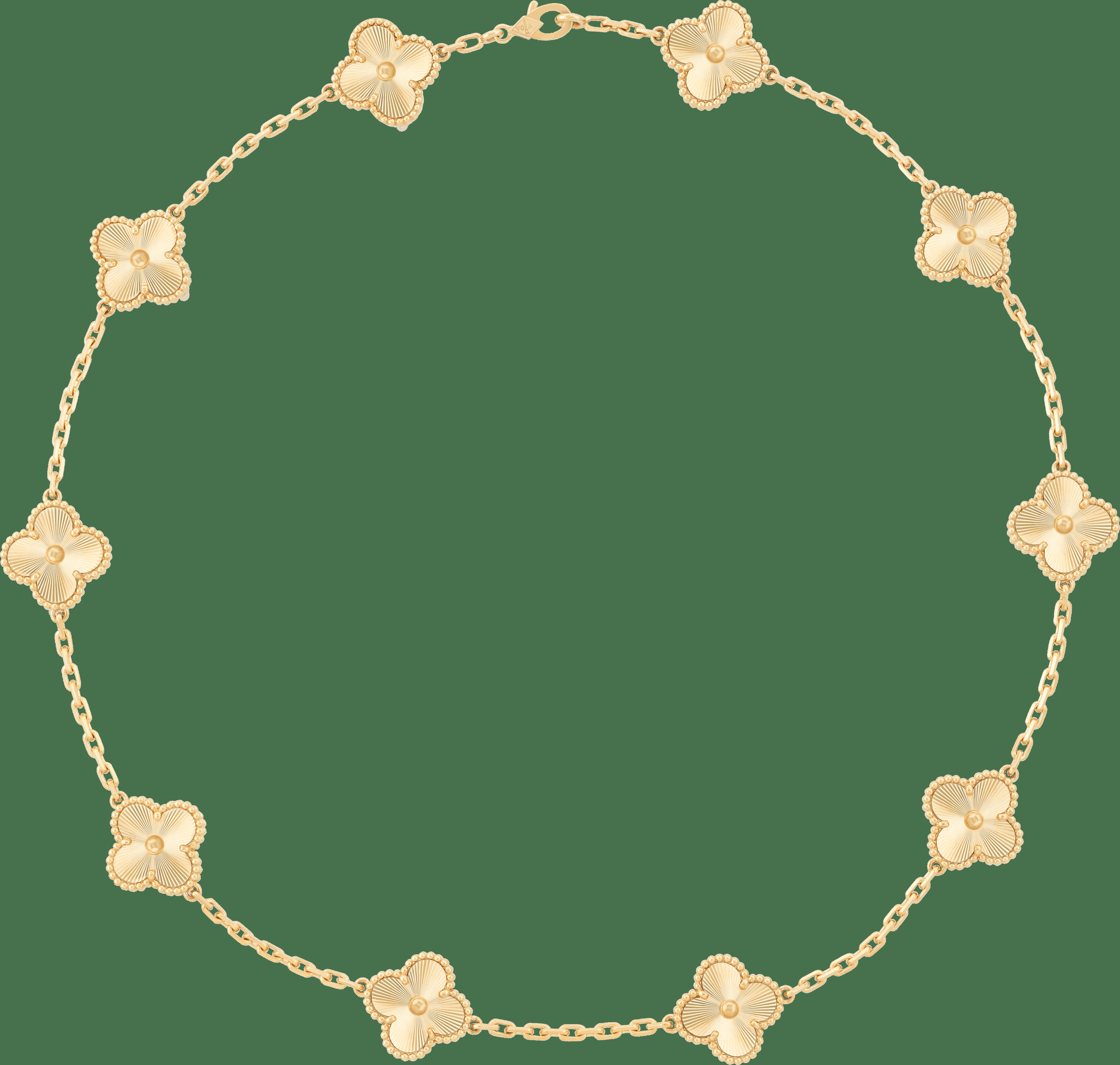 Колье Vintage Alhambra, 10 мотивов, гильошированное желтое золото