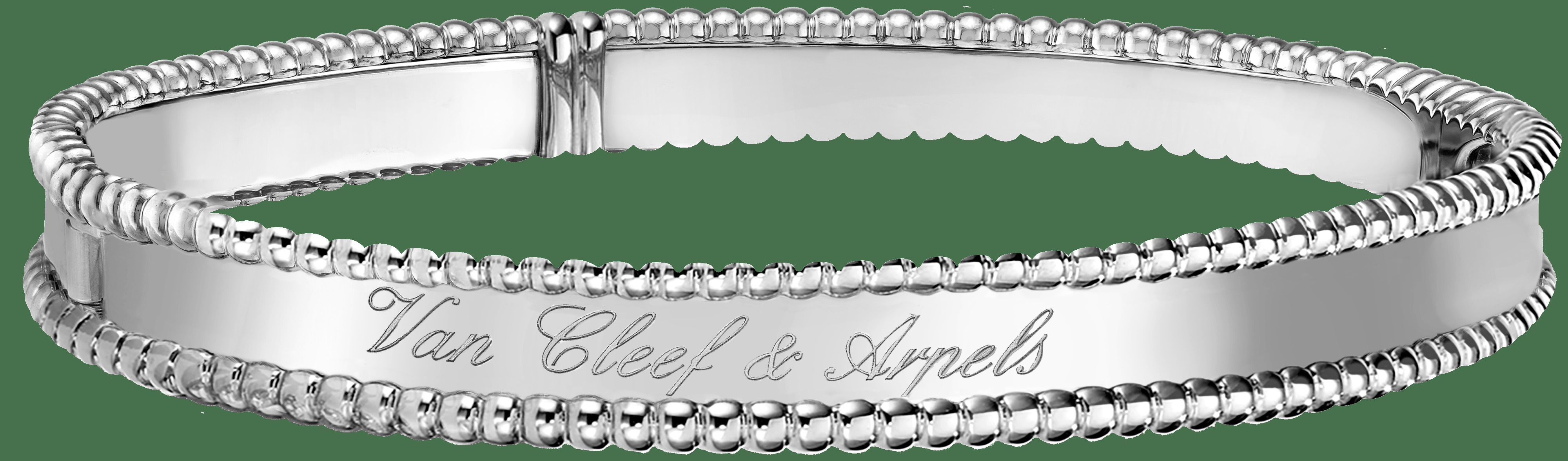 Браслет Perlée signature, белое золото, модель среднего размера