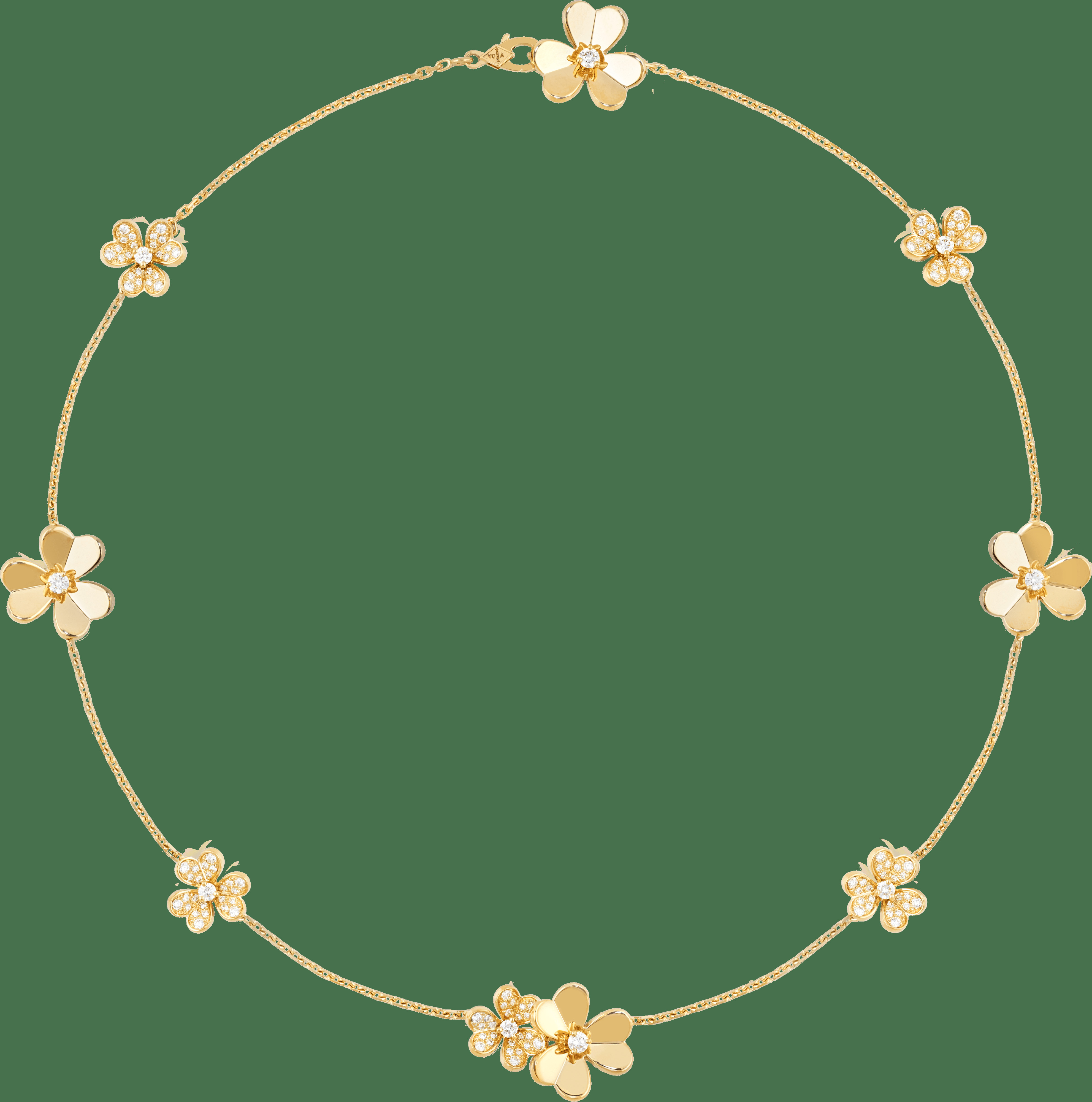 Колье Frivole, 9 цветков, желтое золото, бриллианты