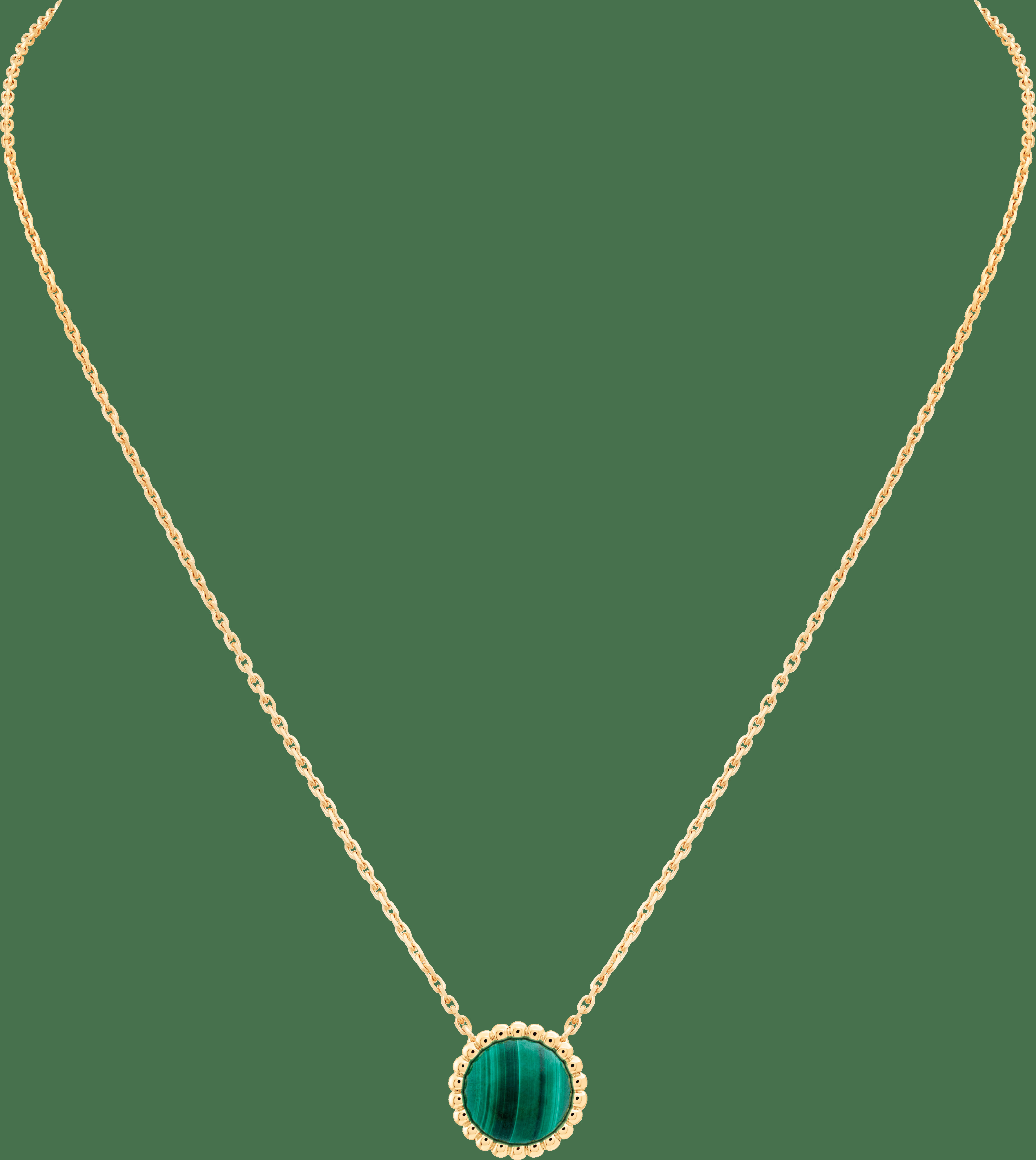 Подвеска Perlée Couleurs, желтое золото, малахит