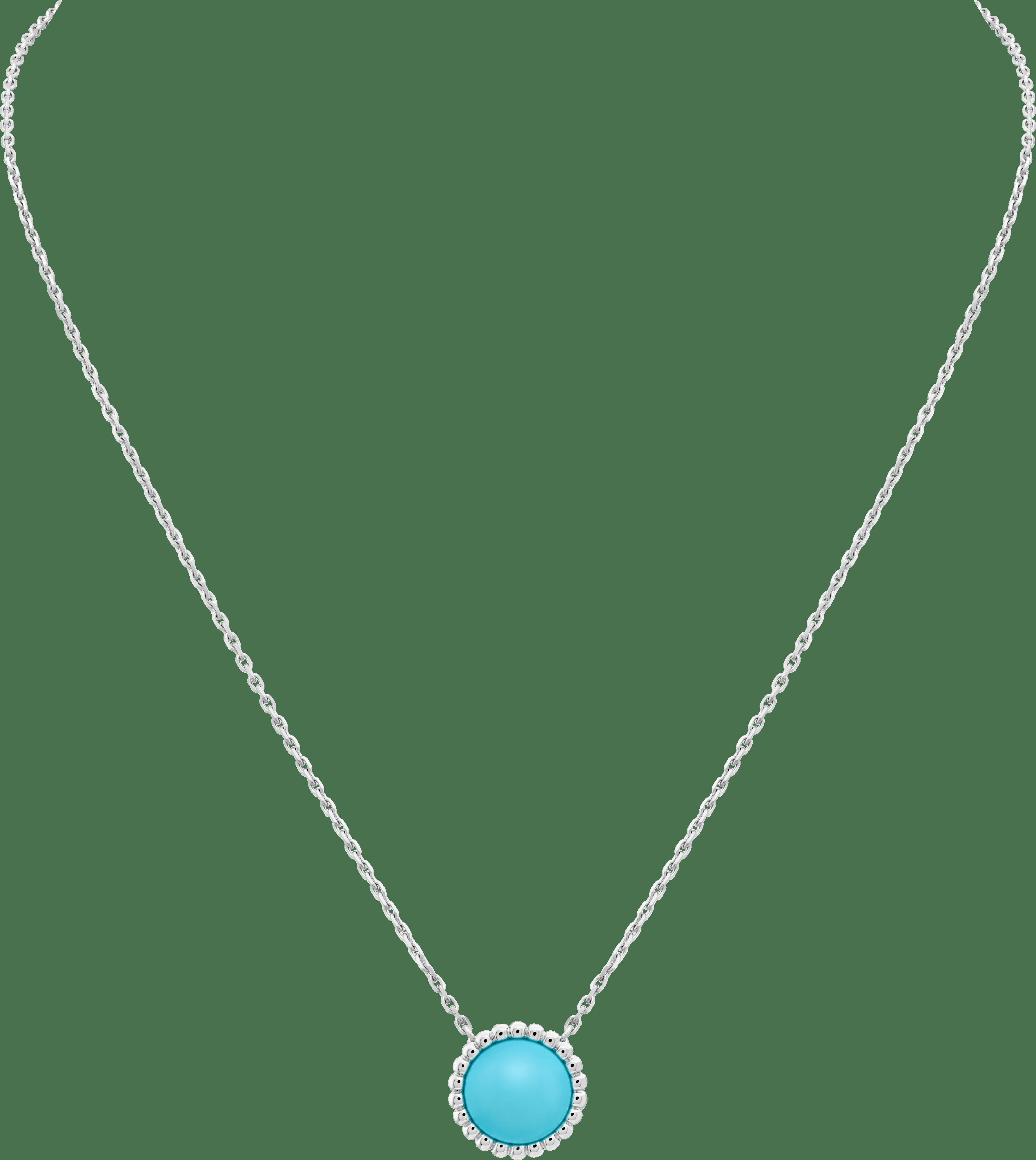 Подвеска Perlée Couleurs, белое золото, бирюза