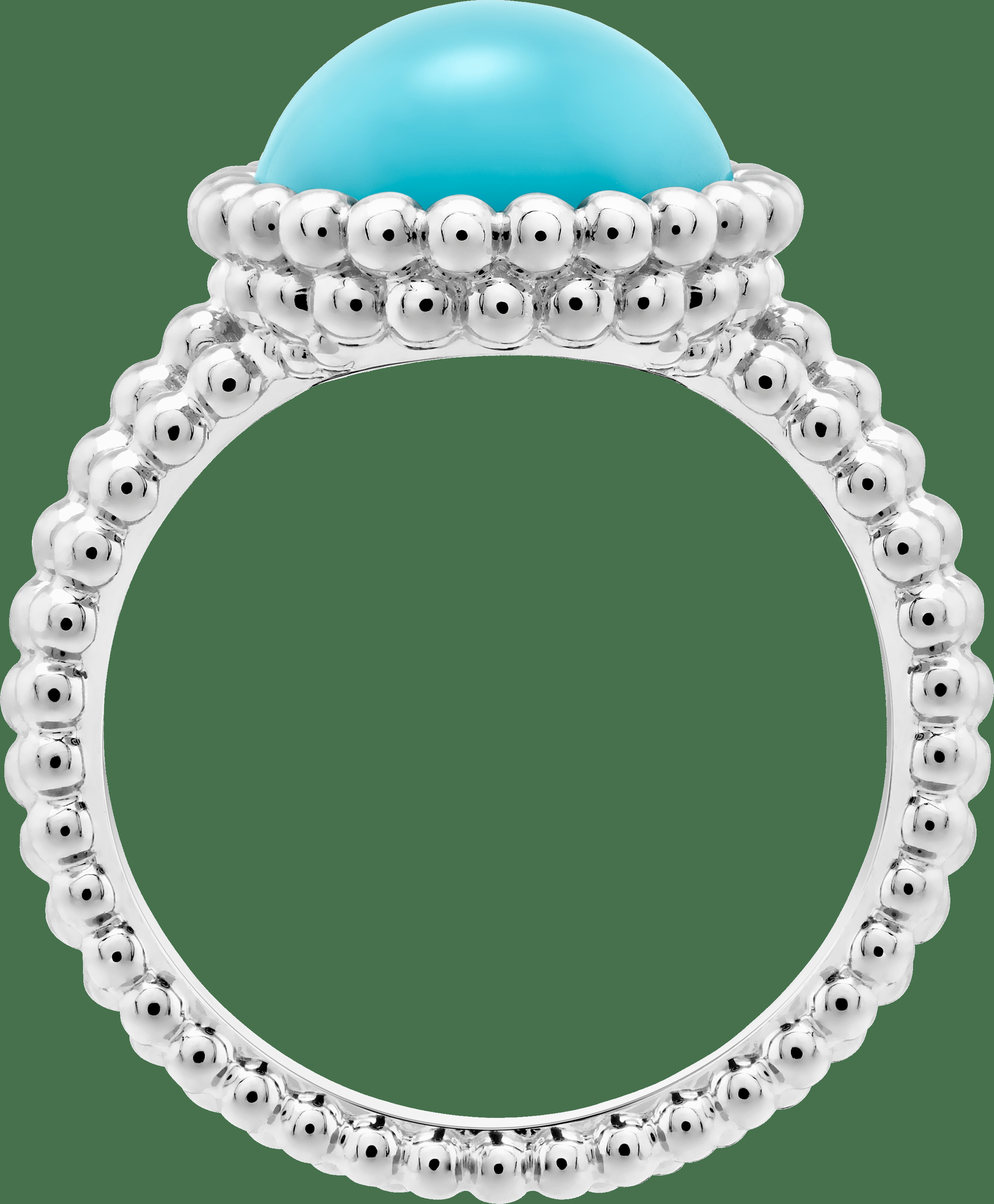 Кольцо Perlée Couleurs, белое золото, бирюза