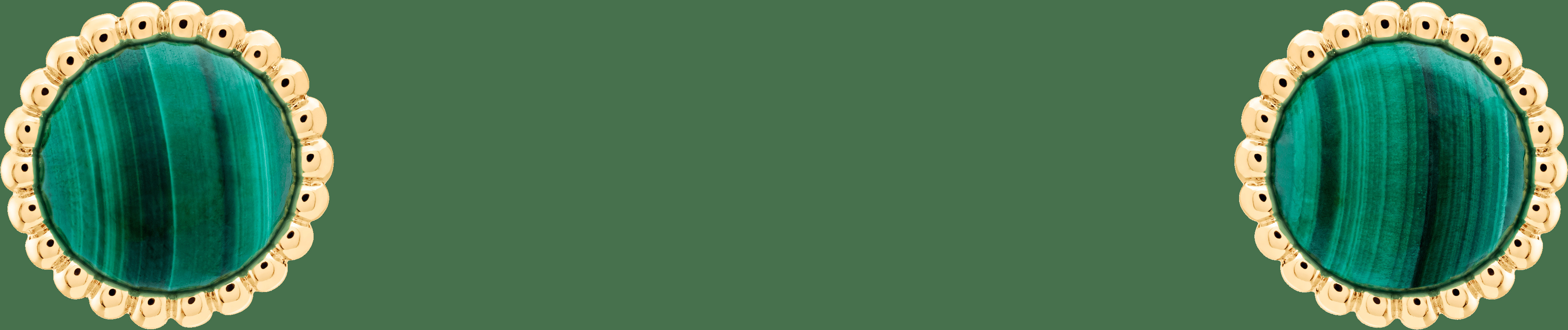 Серьги Perlée Couleurs, желтое золото, малахит