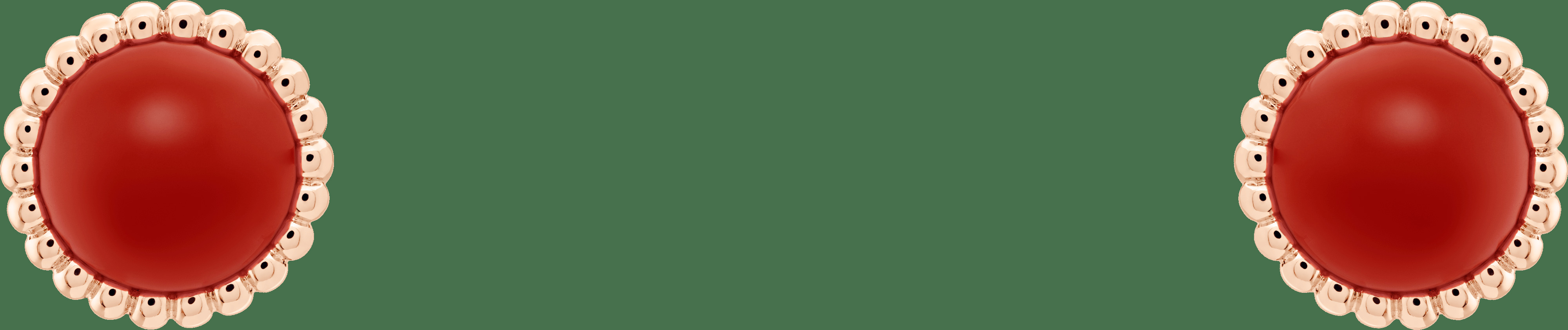 Серьги Perlée Couleurs, розовое золото, сердолик