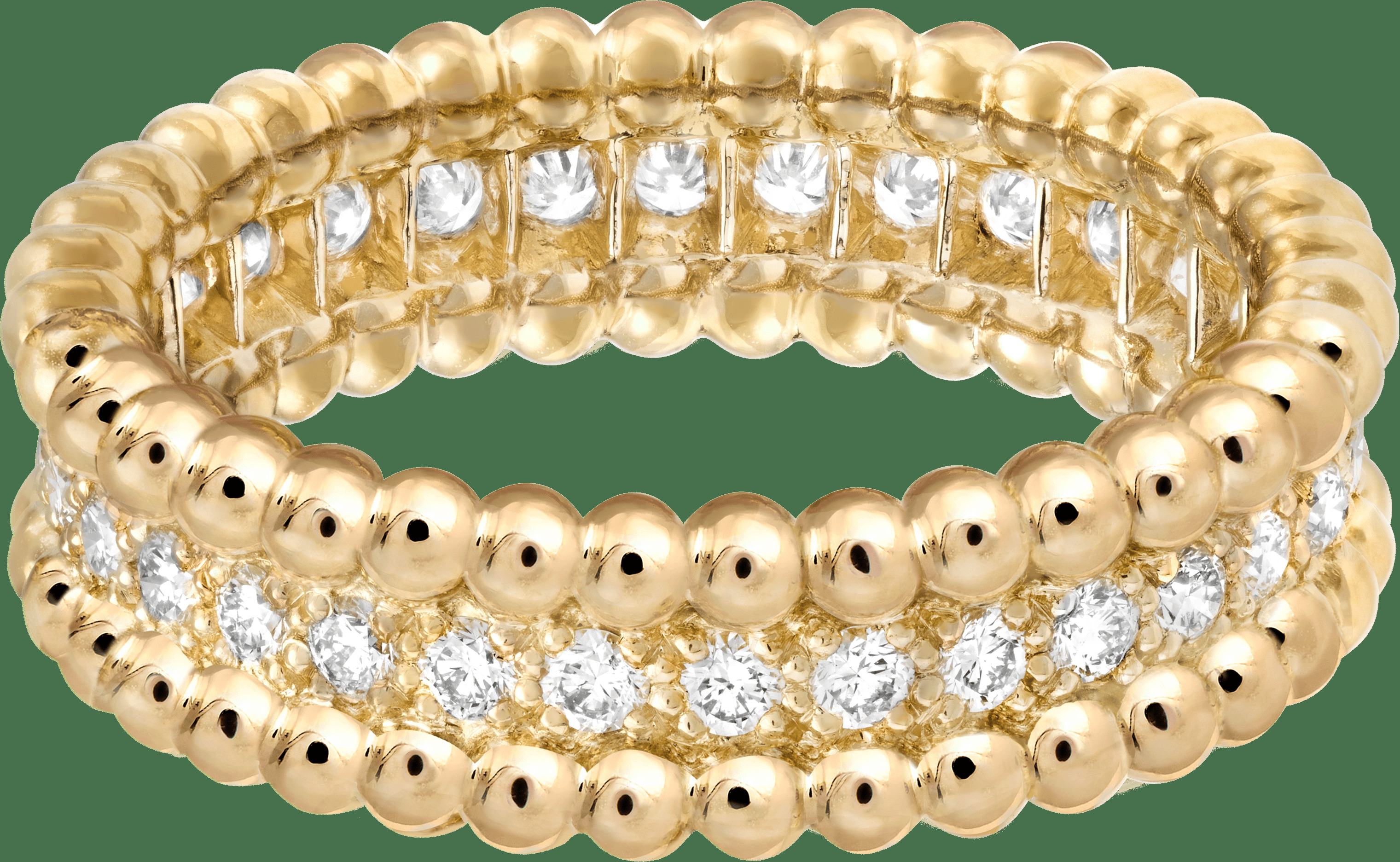 Кольцо Perlée Diamants, 1 ряд, желтое золото, бриллианты