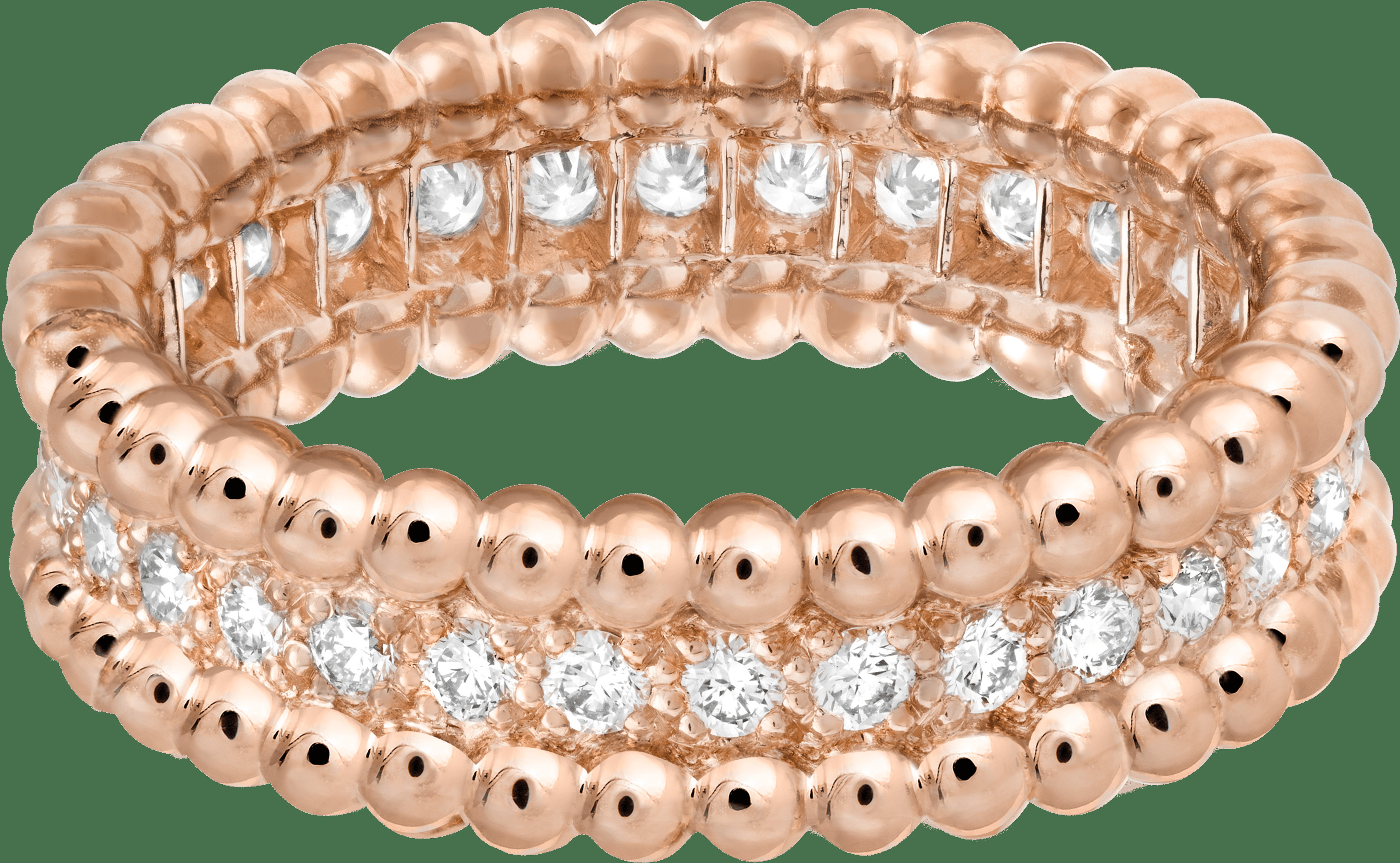 Кольцо Perlée Diamants, 1 ряд, розовое золото, бриллианты