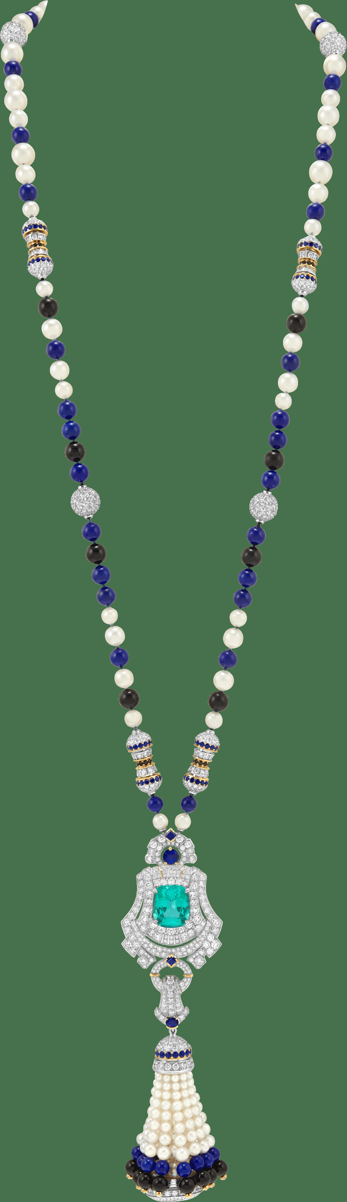 Трансформируемое длинное колье-часы Pompon Gaia со съемной брошью