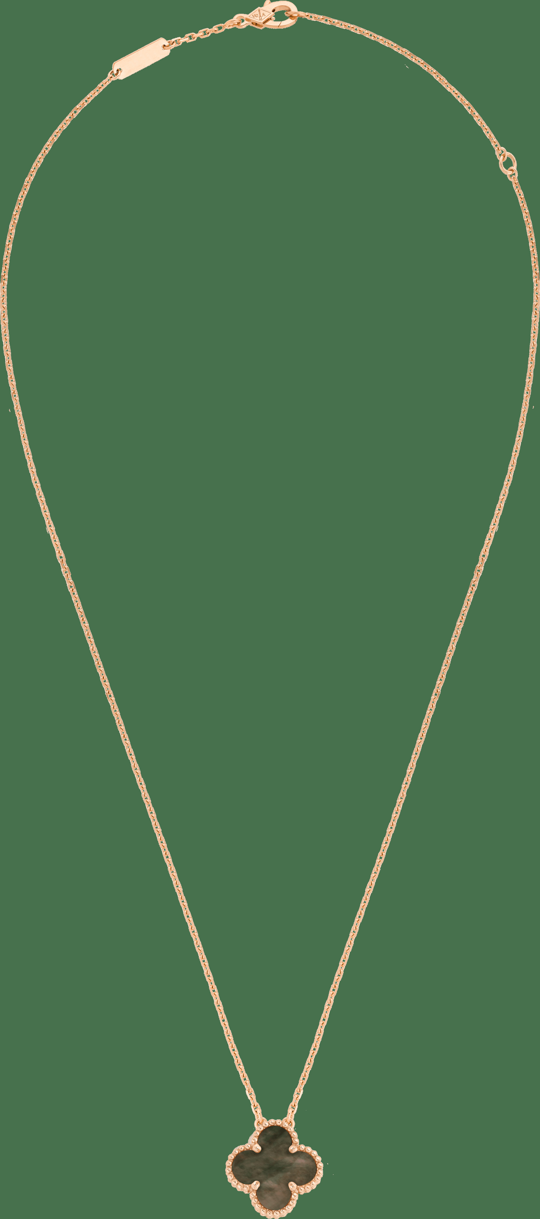 Подвеска Vintage Alhambra, розовое золото, серый перламутр.