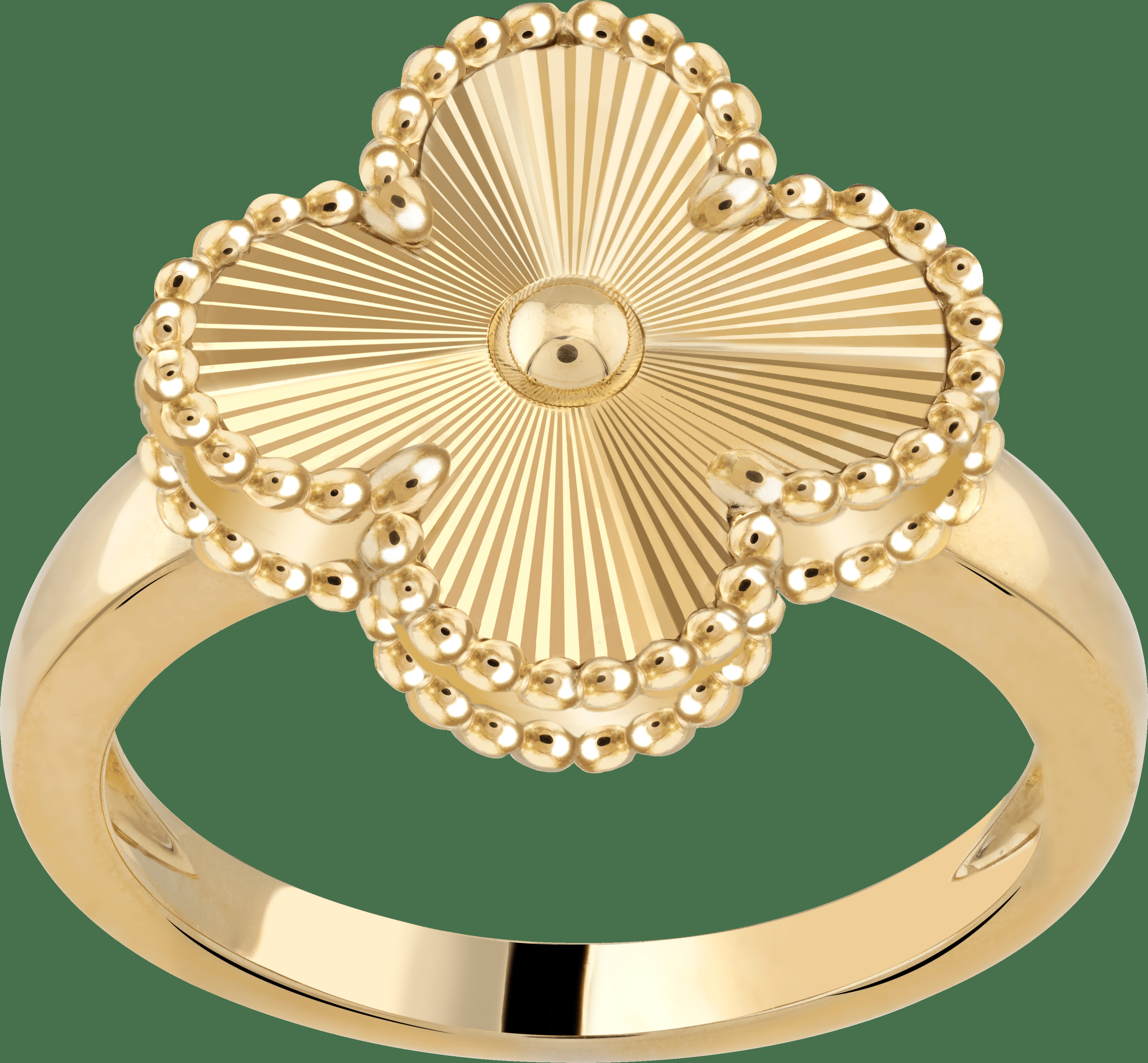 Кольцо Vintage Alhambra, гильошированное желтое золото.