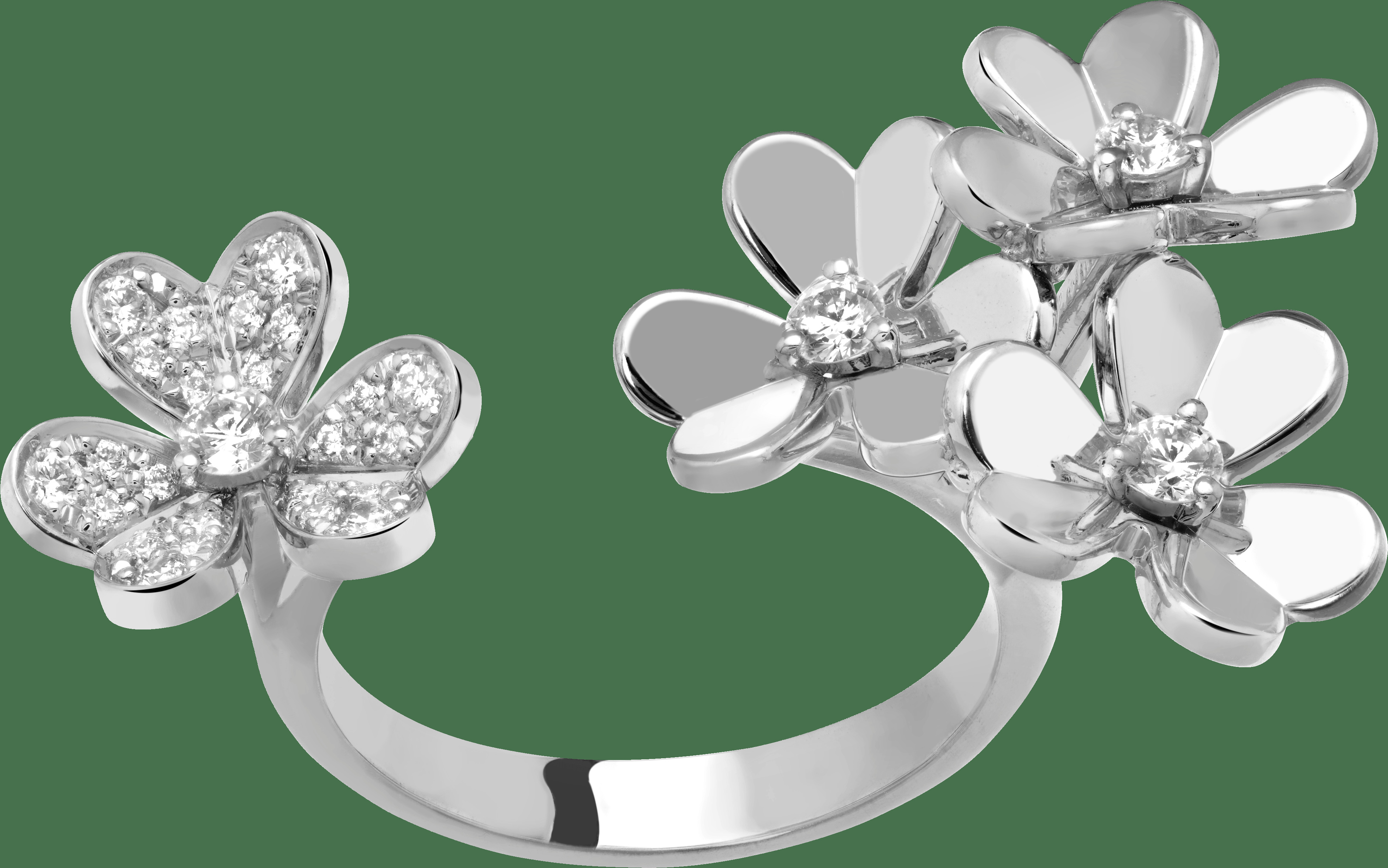 Кольцо на два пальца Frivole, белое золото, бриллианты