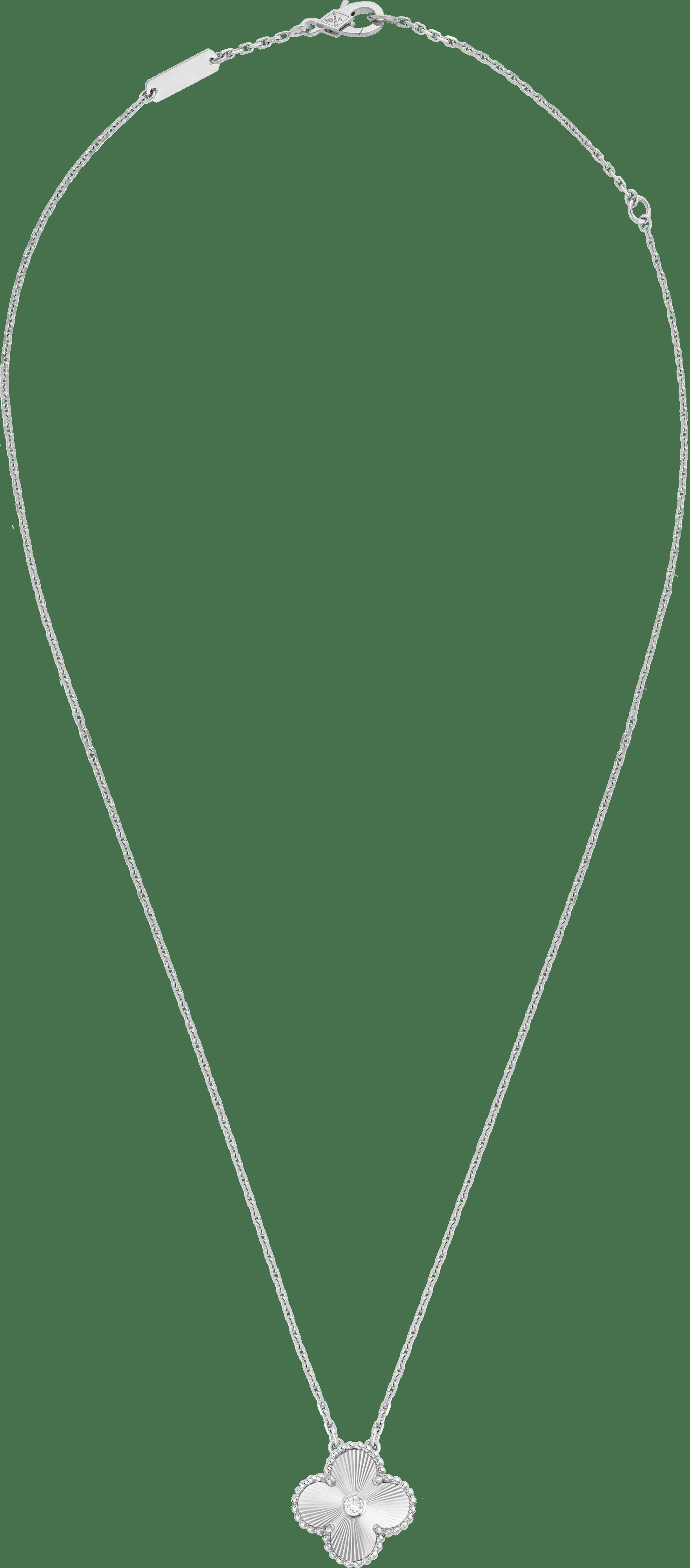 Подвеска Vintage Alhambra, гильошированное белое золото, бриллиант