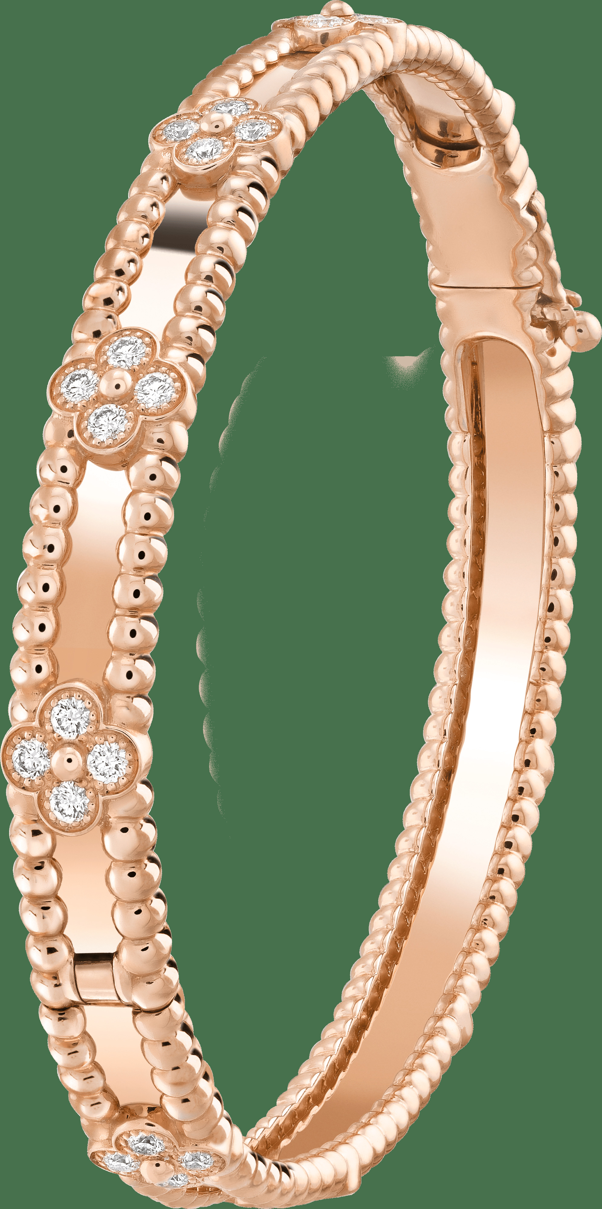 Браслет Perlée Sweet Clovers, розовое золото, бриллианты, очень маленькая модель