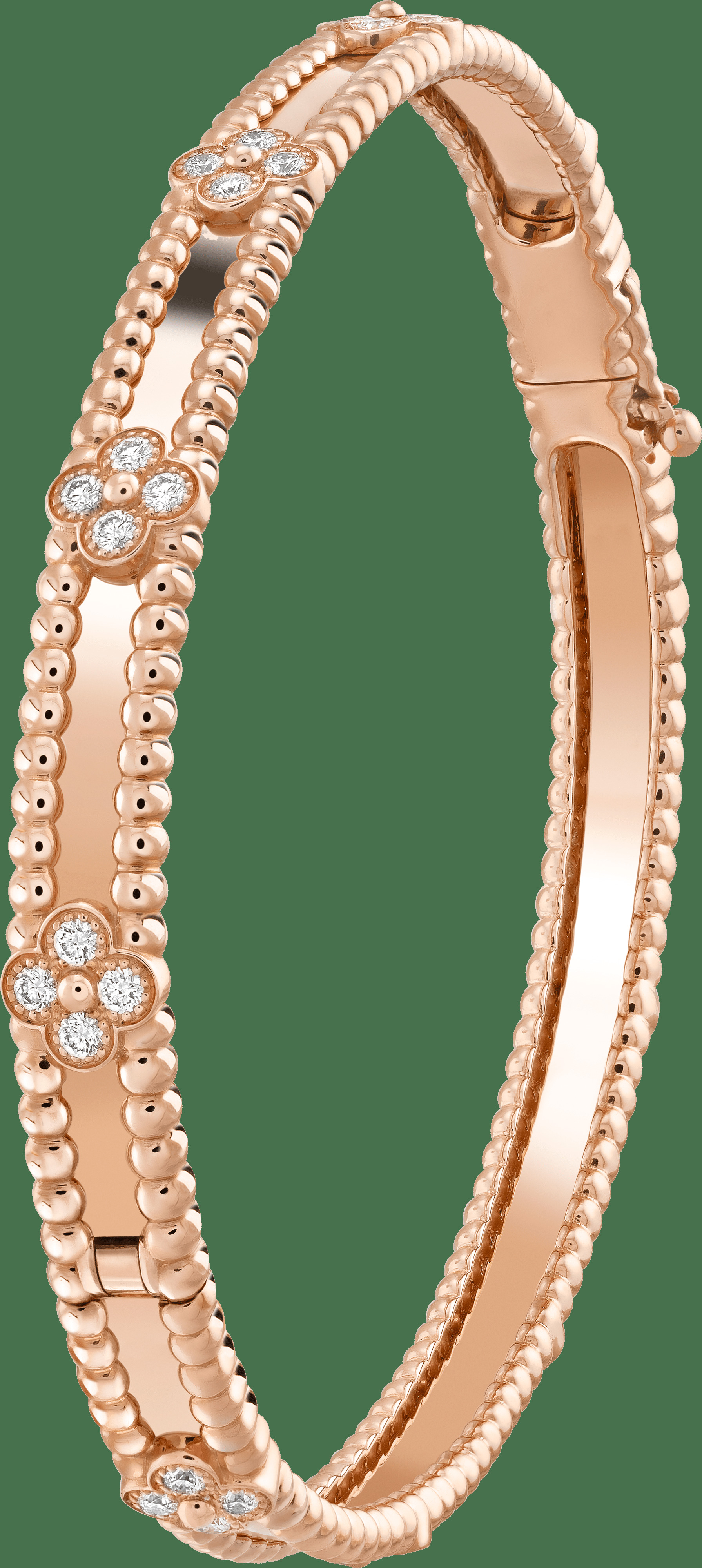 Браслет Perlée Sweet Clovers, розовое золото, бриллианты, большая модель