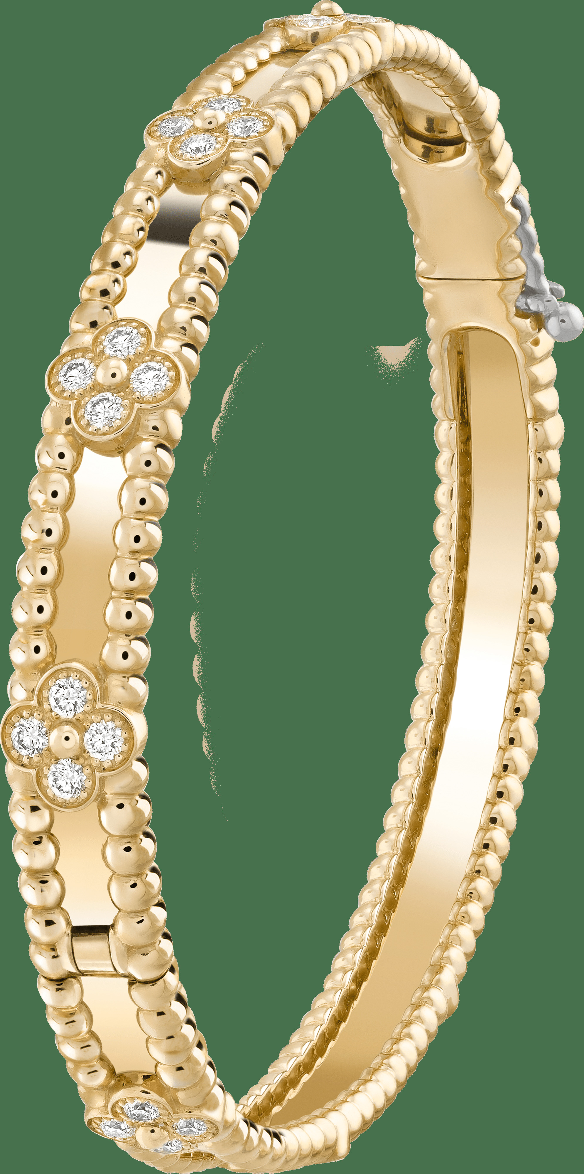 Браслет Perlée Sweet Clovers, желтое золото, бриллианты, очень маленькая модель