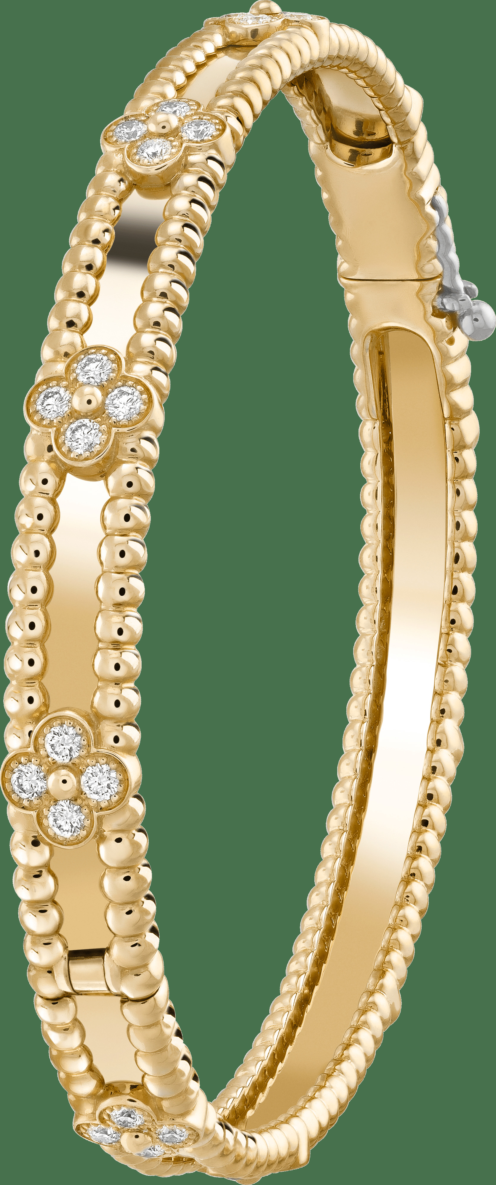 Браслет Perlée Sweet Clovers, желтое золото, бриллианты, маленькая модель