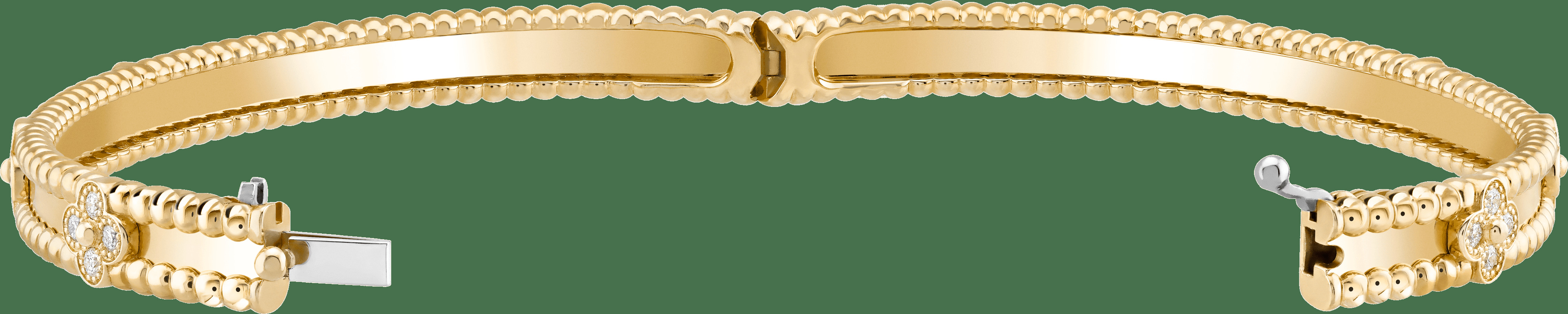 Браслет Perlée Sweet Clovers, желтое золото, бриллианты, большая модель