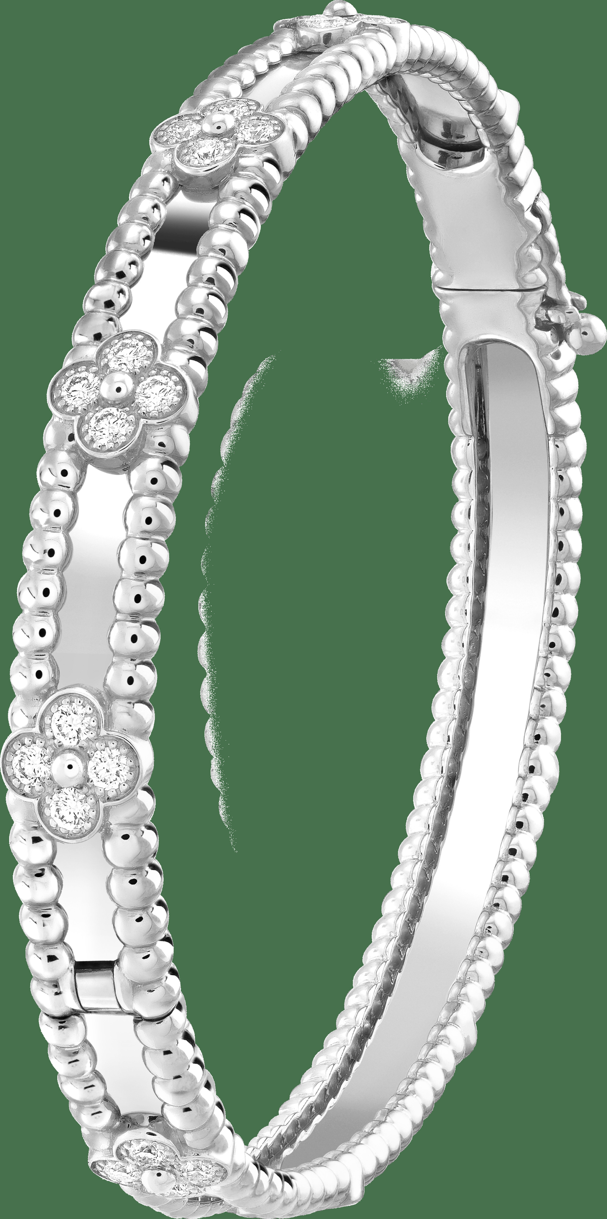 Браслет Perlée Sweet Clovers, белое золото, бриллианты, очень маленькая модель