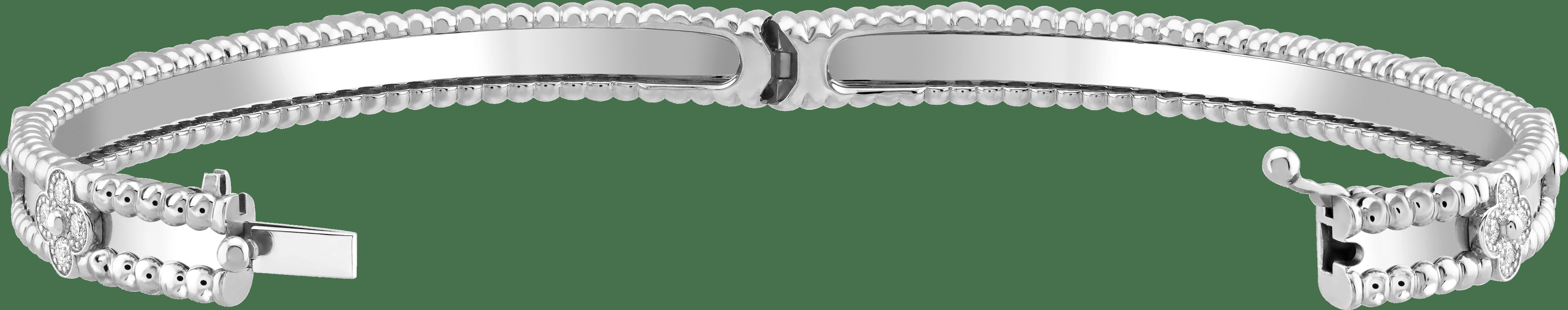 Браслет Perlée Sweet Clovers, белое золото, бриллианты, модель среднего размера