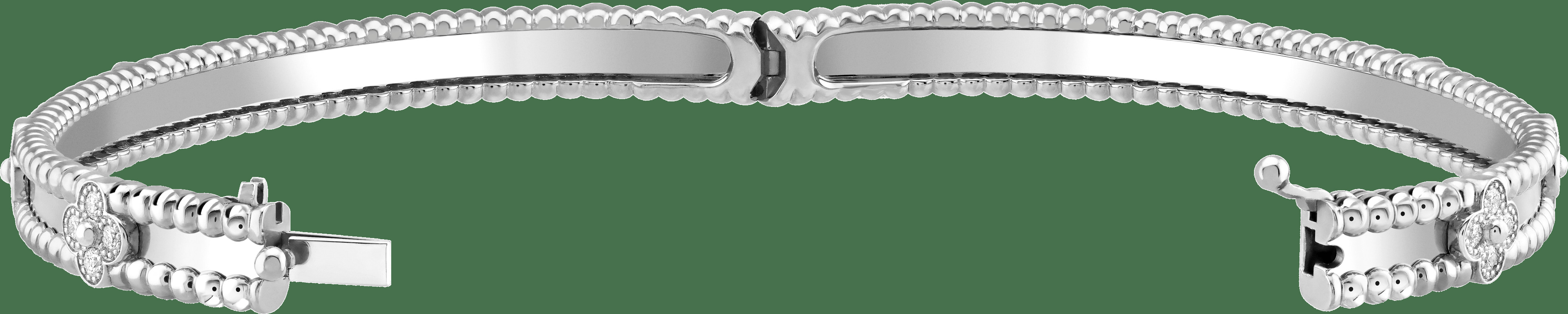 Браслет Perlée Sweet Clovers, белое золото, бриллианты, большая модель