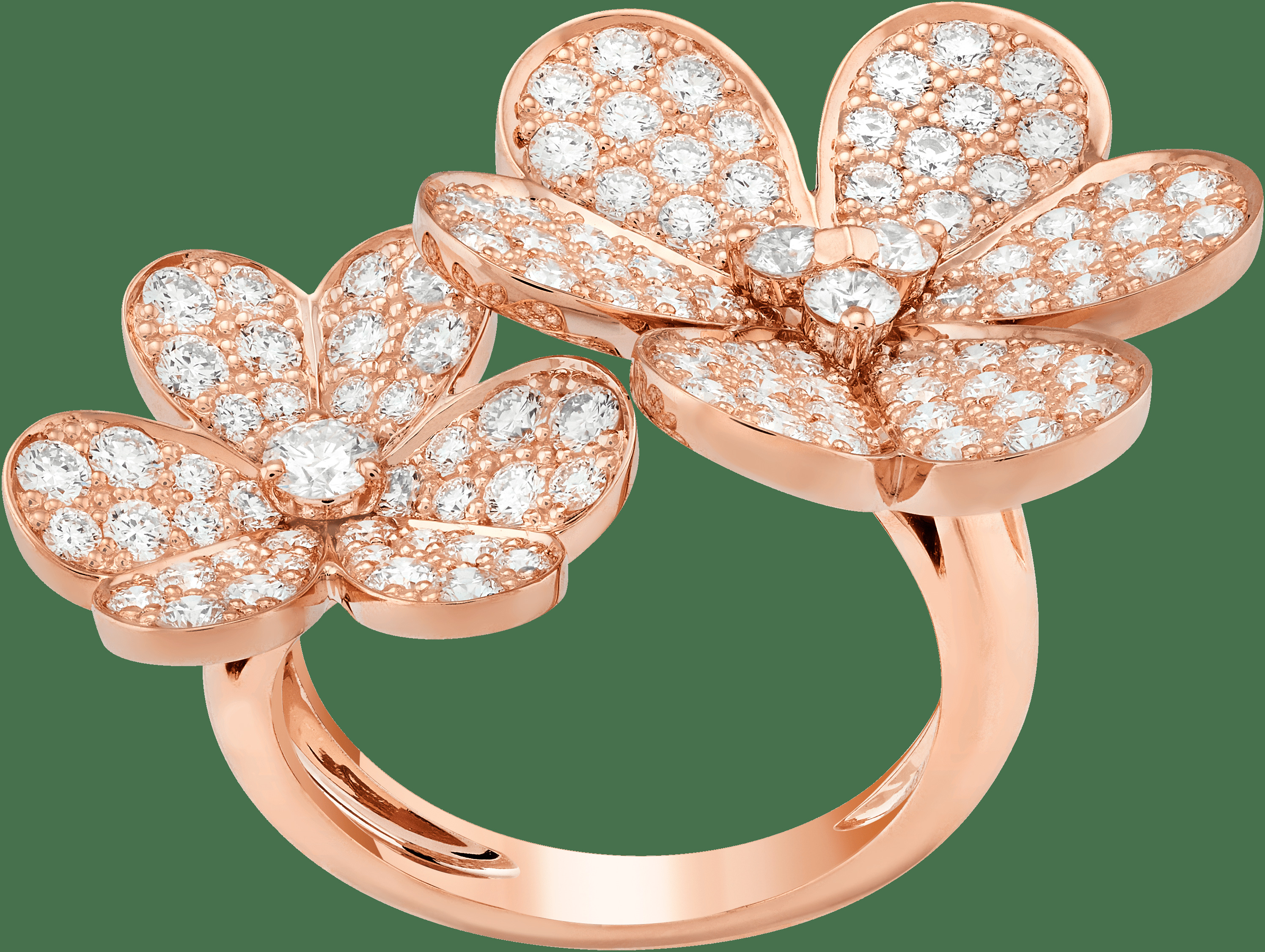 Кольцо на Два Пальца Frivole, розовое золото, бриллианты