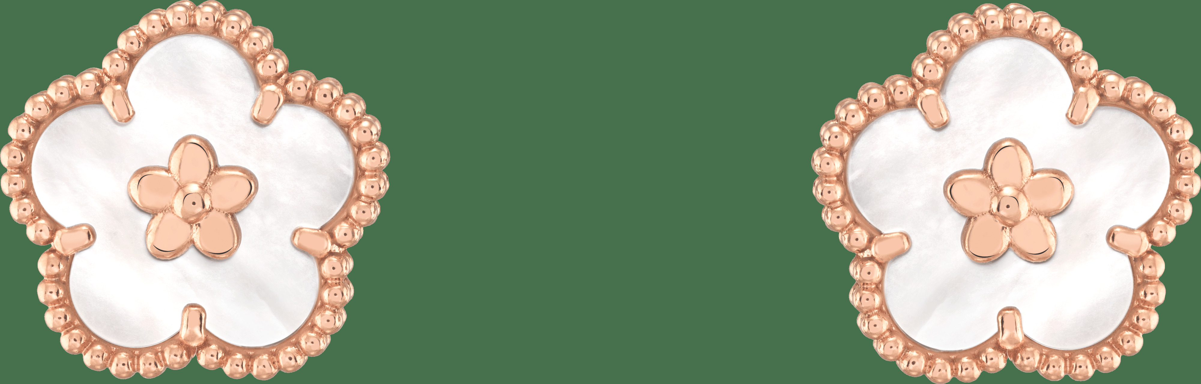 Серьги Lucky Spring, цветок сливы, розовое золото, белый перламутр