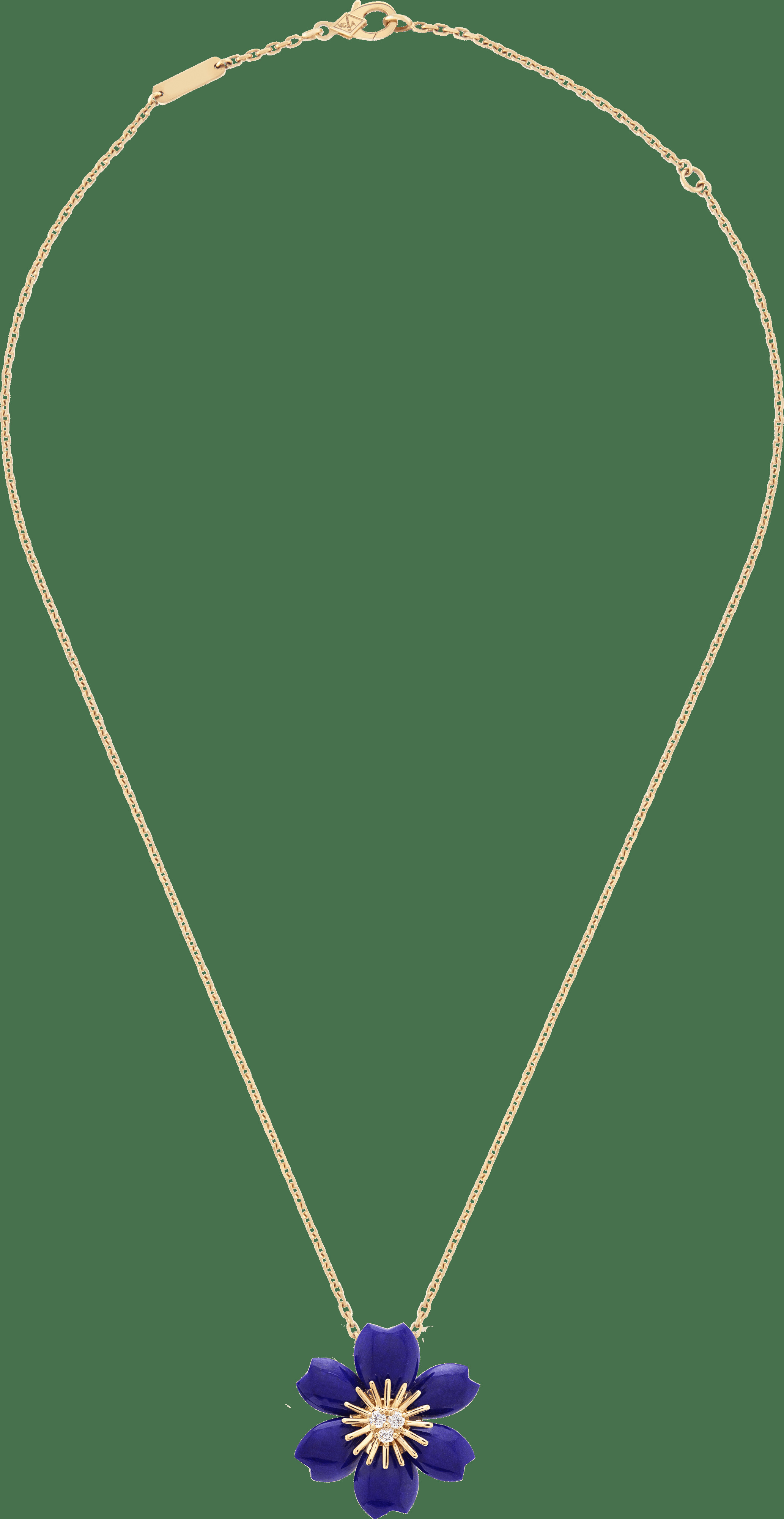 Подвеска Rose de Noël, миниатюрная модель, желтое золото, лазурит, бриллианты