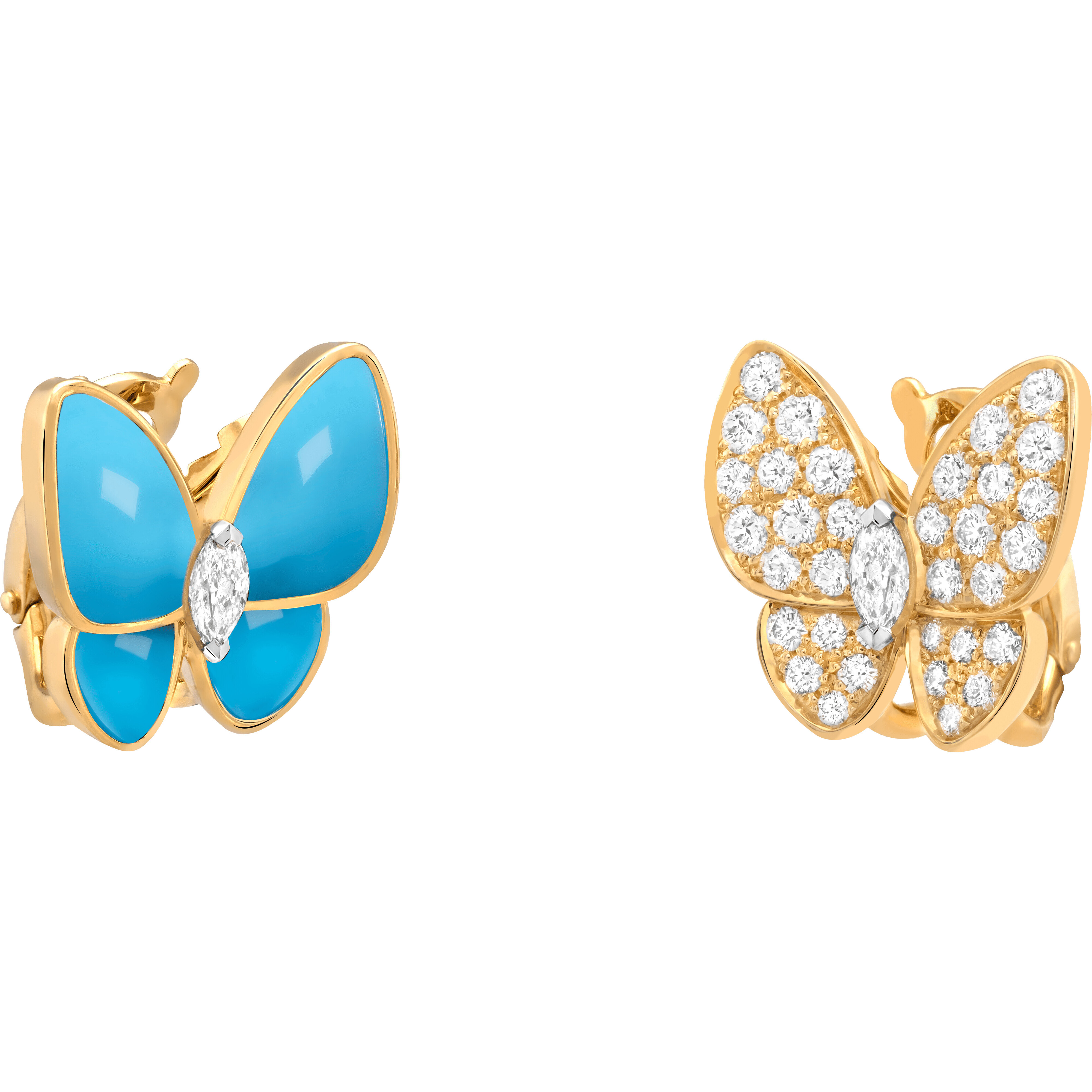 Aristos_Erp::Add to Cart Серьги Two Butterfly, желтое золото, белое золото, бирюза, бриллианты Серьги Two Butterfly, желтое золото, белое золото, бирюза, бриллианты