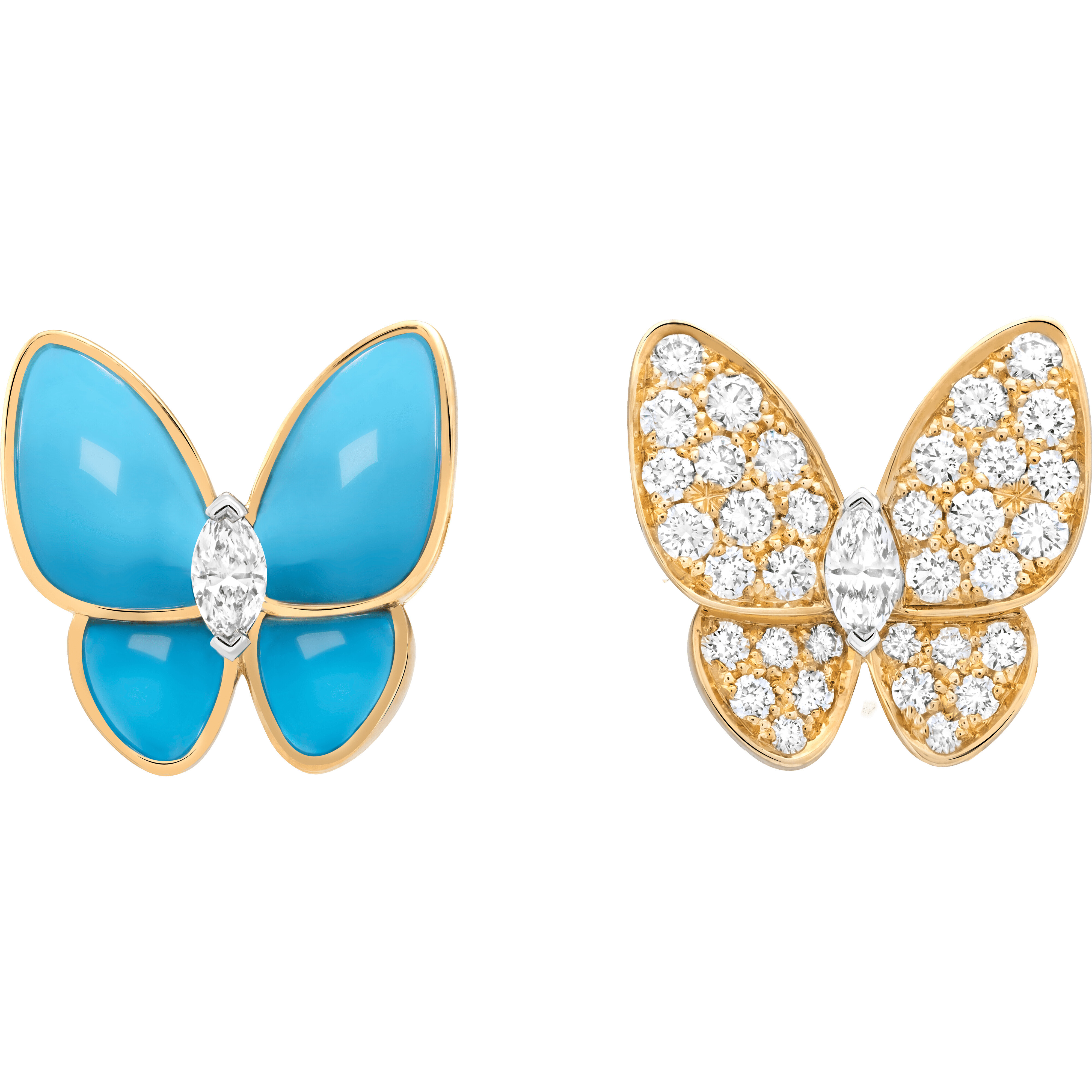 Aristos_Erp::Add to Cart Серьги Two Butterfly, желтое золото, белое золото, бирюза, бриллианты Серьги Two Butterfly, желтое золото, белое золото, бирюза, бриллианты