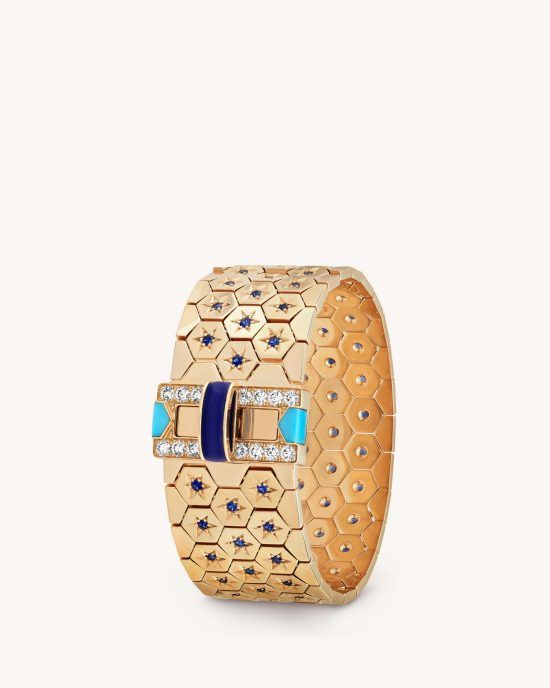 Ludo bracelet, yellow gold, sapphires, lapis lazuli, turquoise, diamonds. Ludo collection, Van Cleef & Arpels.