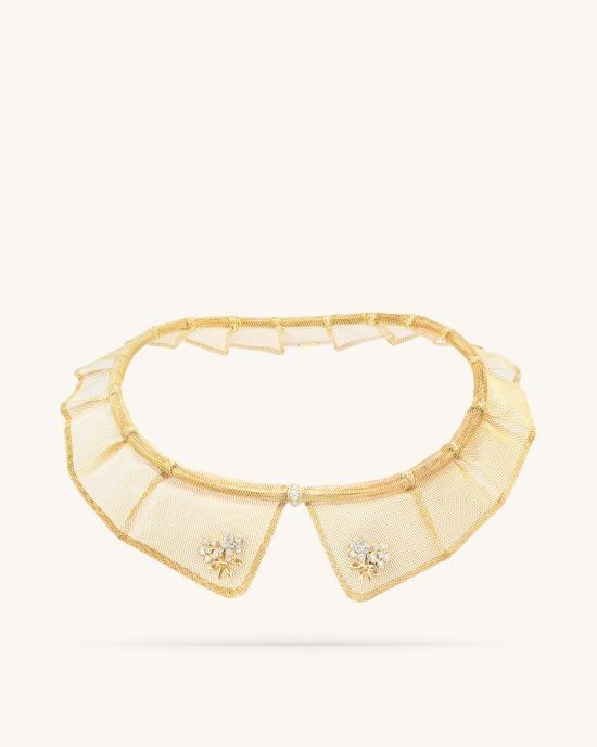 Dentelle necklace, yellow gold, round diamonds. Heritage Collection, Van Cleef & Arpels