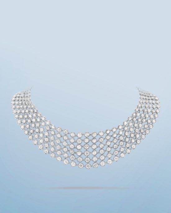 Palmyre necklace, white gold, diamonds. Palmyre collection, Van Cleef & Arpels