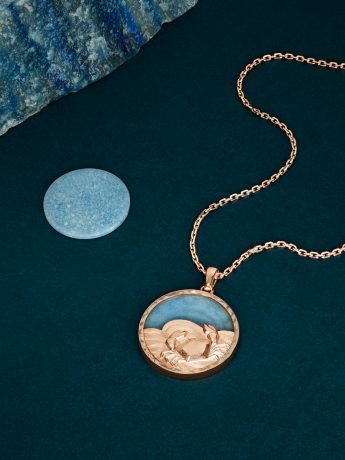 Zodiaque long necklace Cancri (Cancer), rose gold, blue quartz. Zodiaque collecion, Van Cleef & Arpels